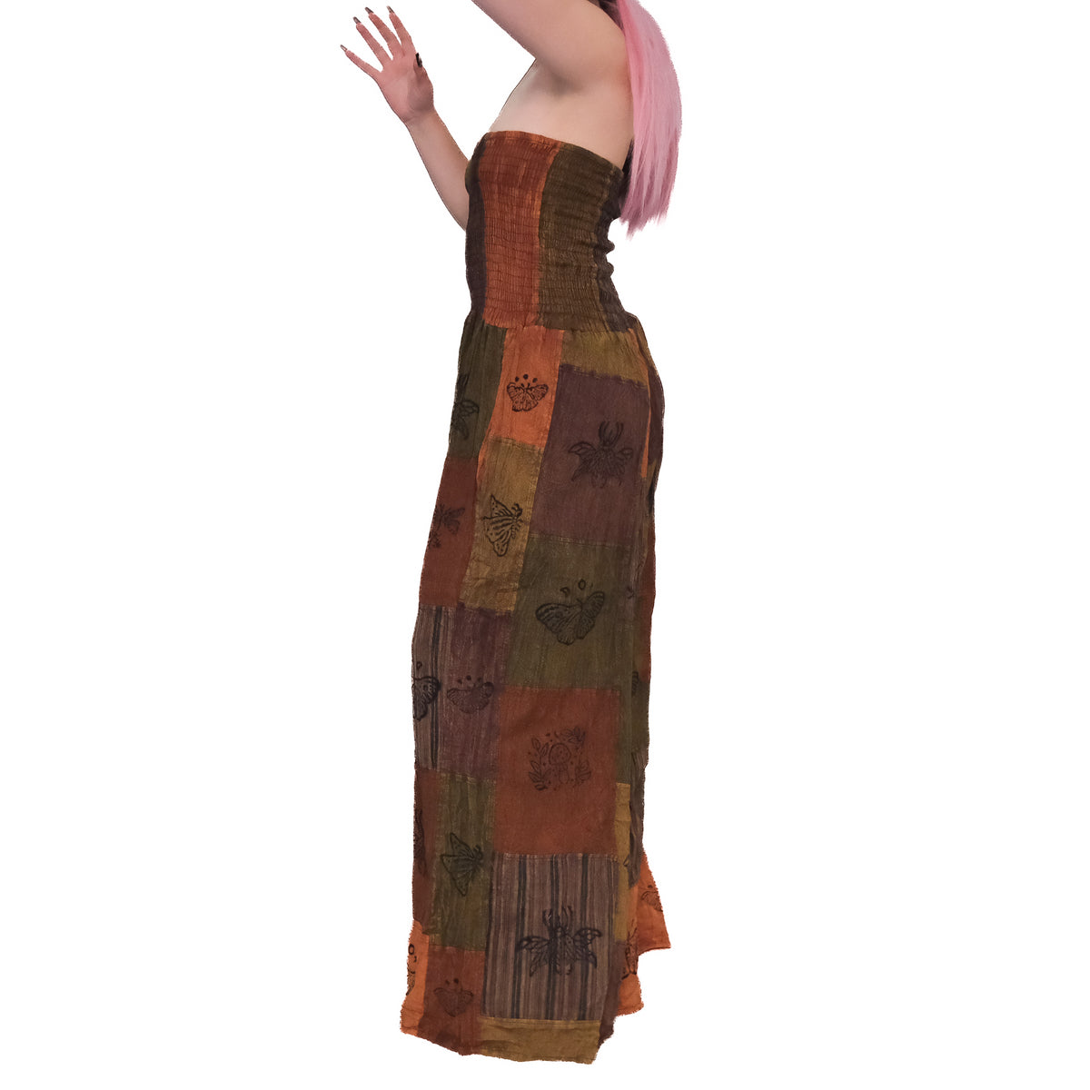 Patchwork Boho Wide Leg Harem Jumpsuit