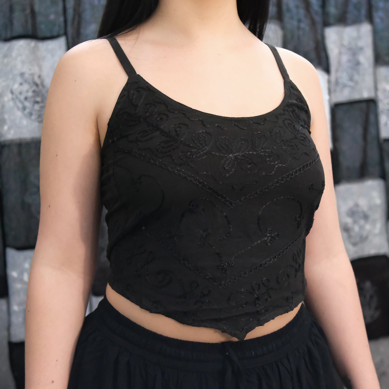 Festival Embroidered Boho Crop Top