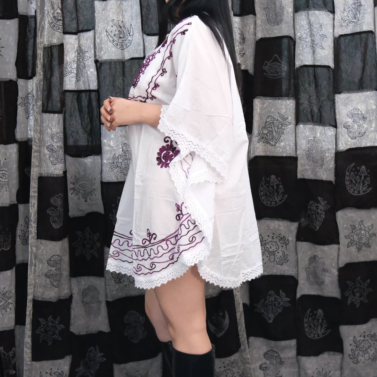 Flowy Embroidered Bohemian Tunic Top