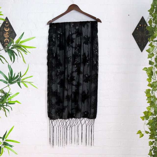 Sequin Butterfly Embroidered Shawls