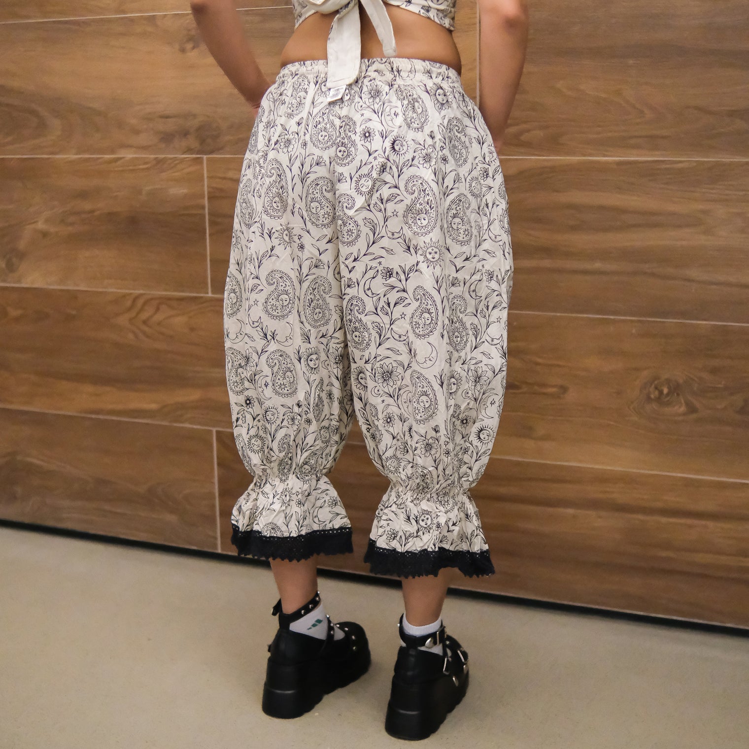Fairycore Paisley Lace Trim Bloomers
