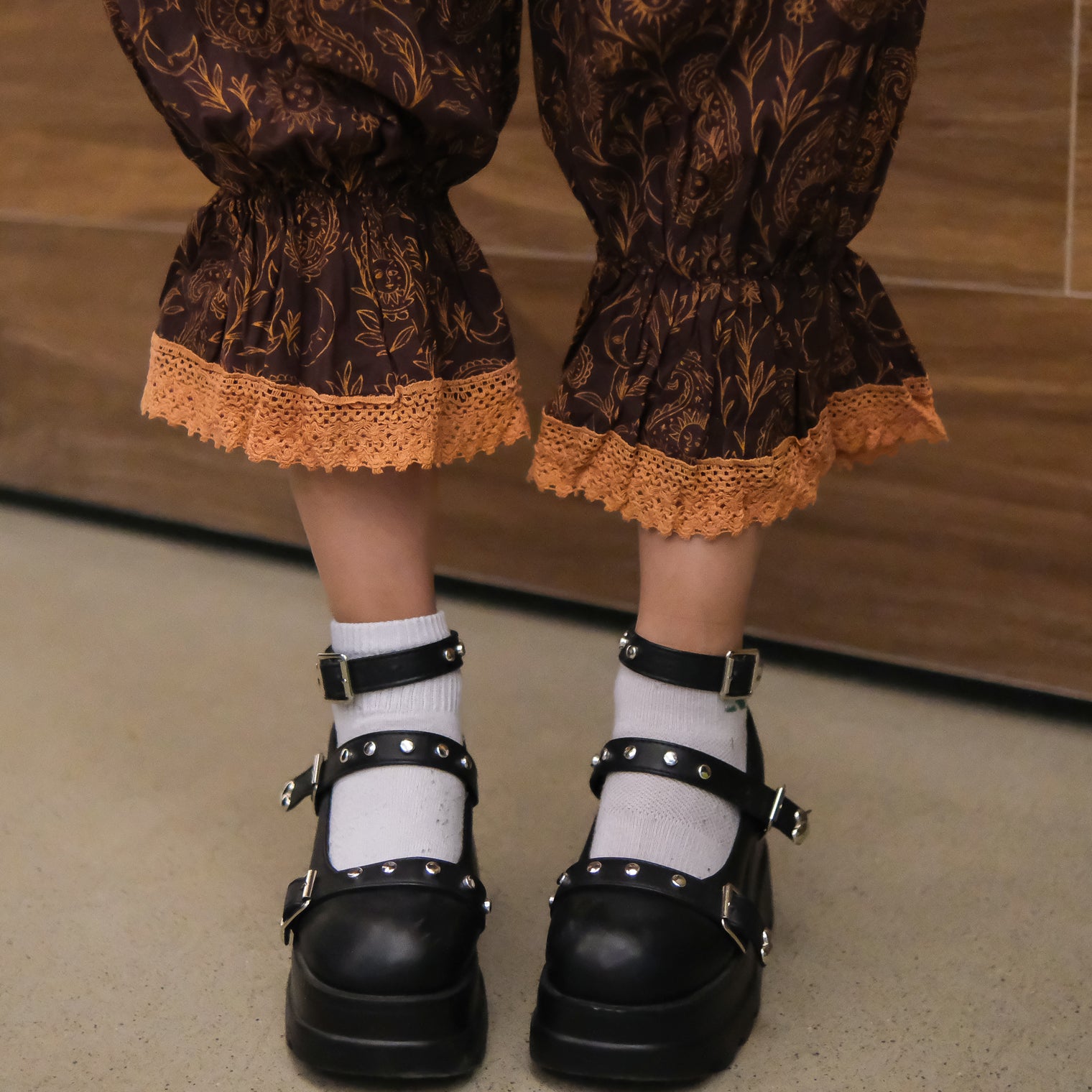 Fairycore Paisley Lace Trim Bloomers