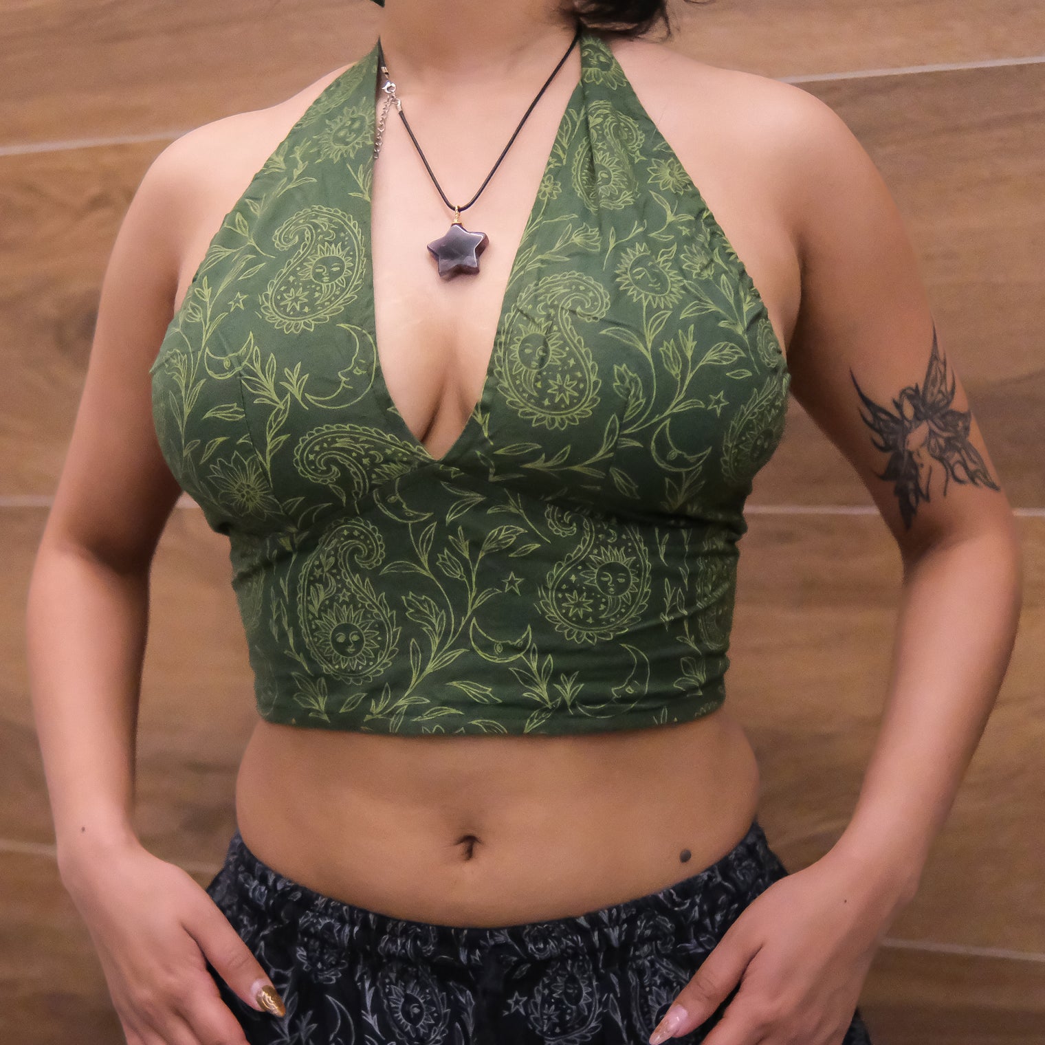 Reversible Boho Paisley Cotton Halter Bralette Top