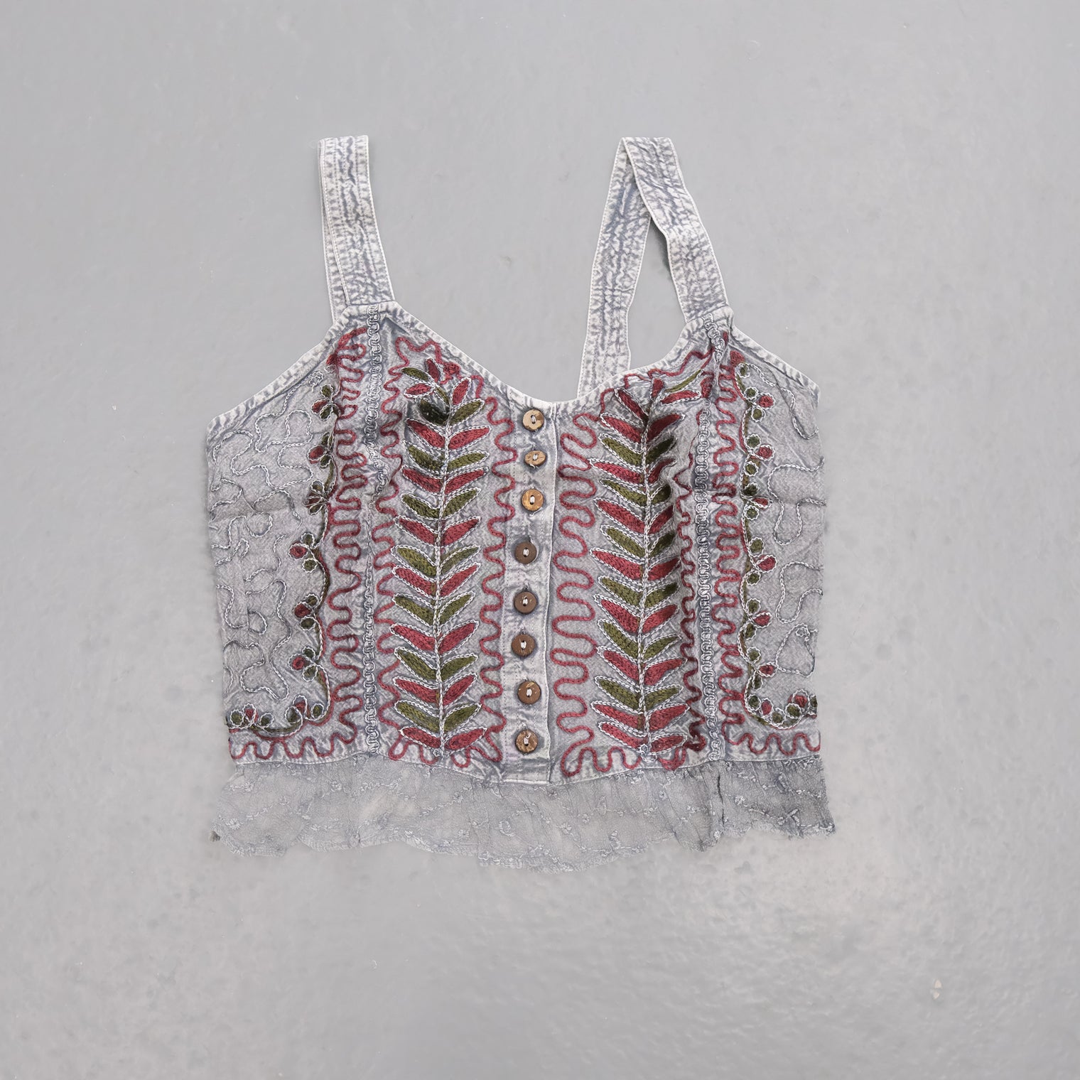 Earthy Embroidered Fairy Lace Top