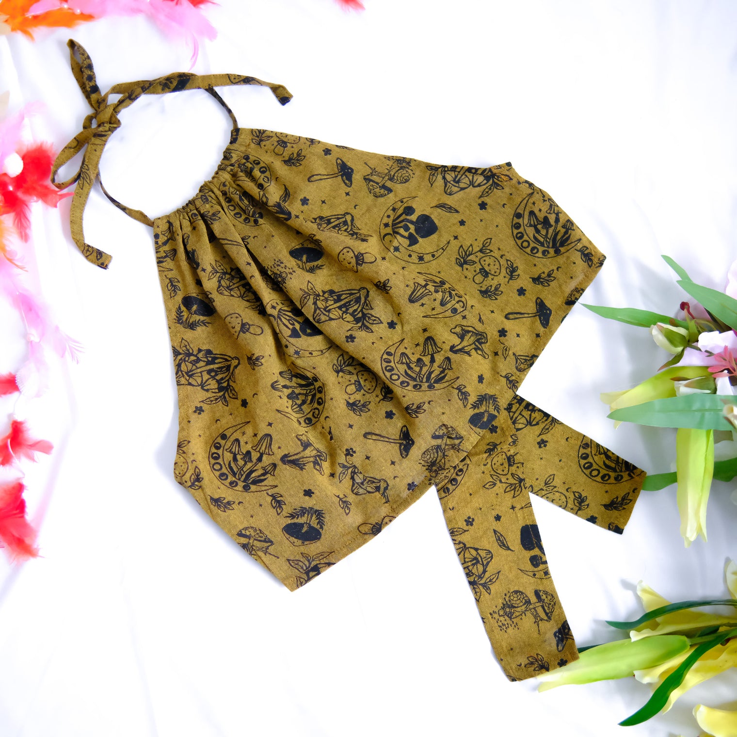 Mushroom/Celestial Halter Top