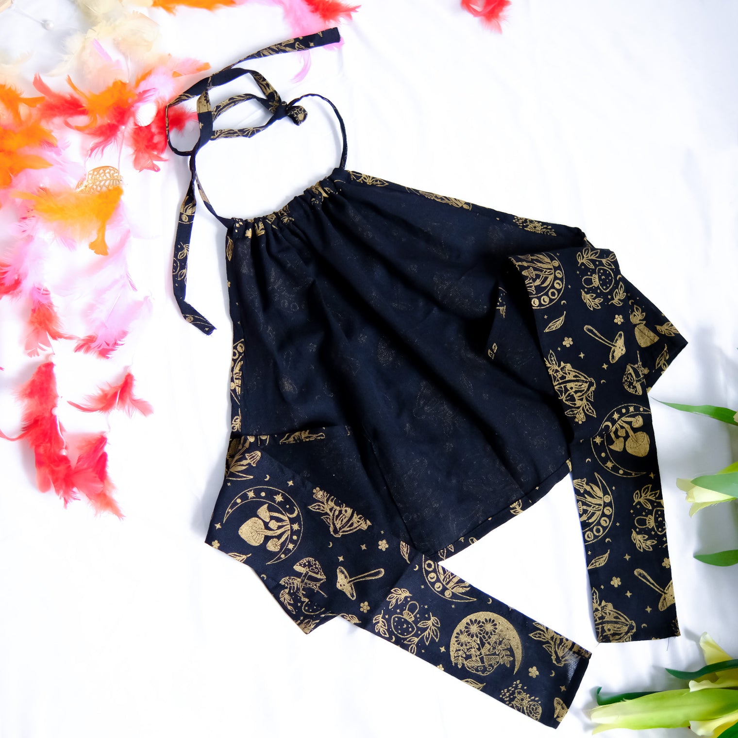 Mushroom/Celestial Halter Top