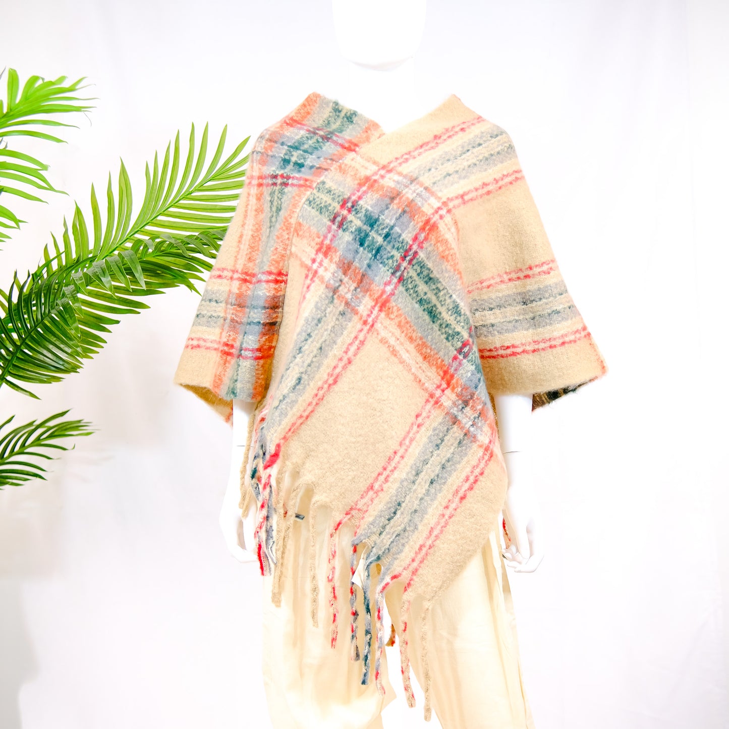 Plaid Winter Oversized Poncho/Wrap