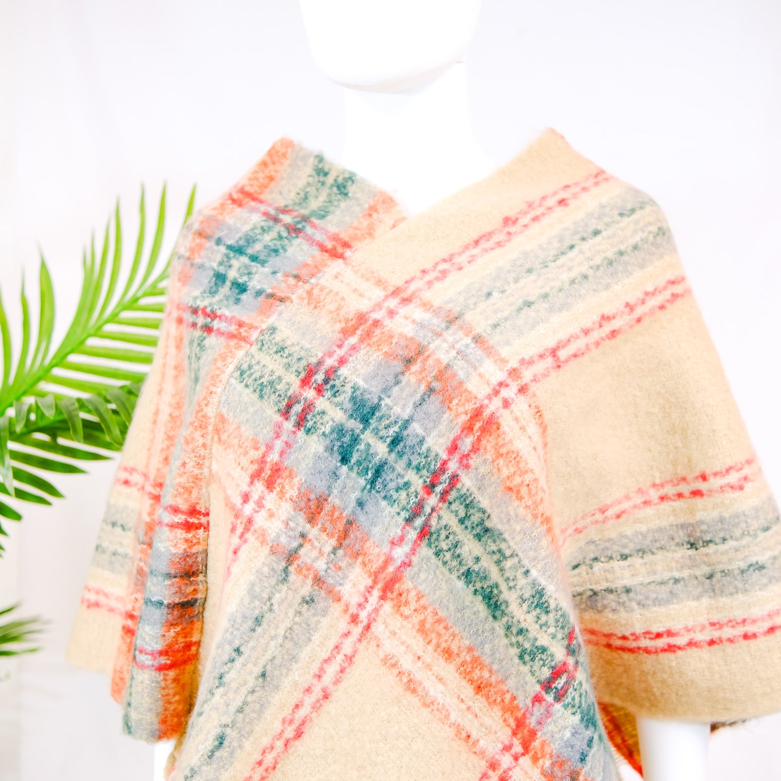 Plaid Winter Oversized Poncho/Wrap