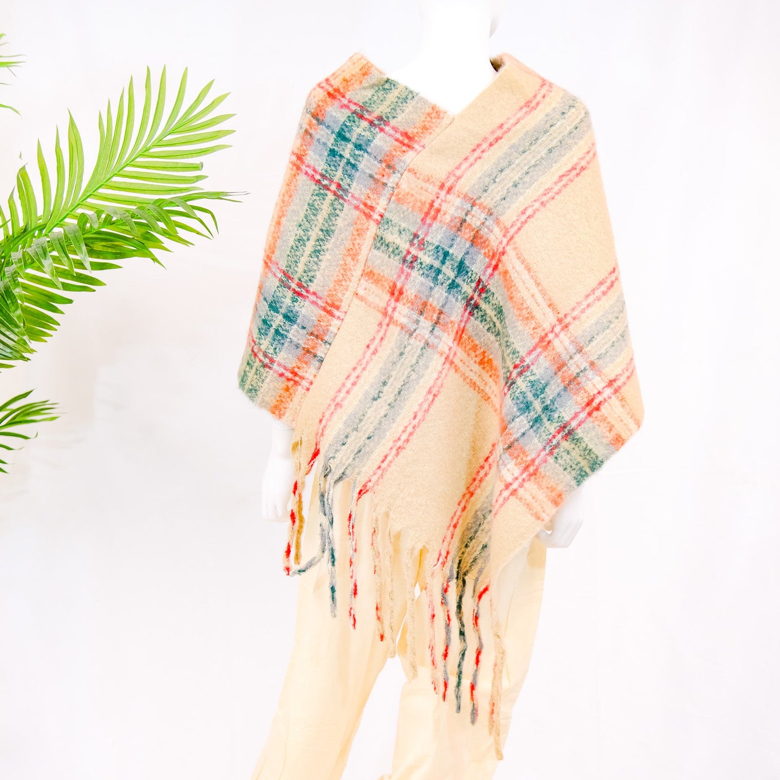 Plaid Winter Oversized Poncho/Wrap