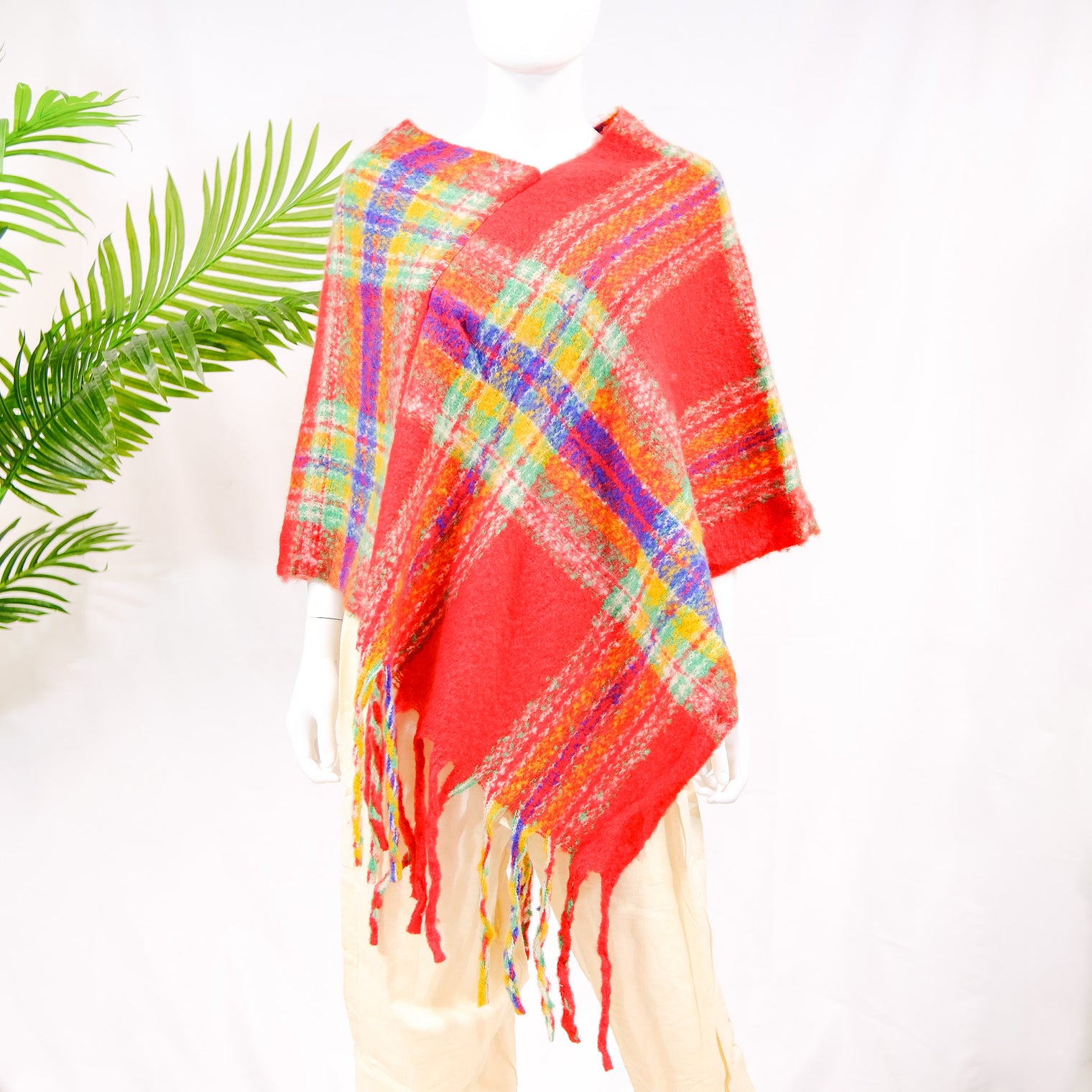 Plaid Winter Oversized Poncho/Wrap