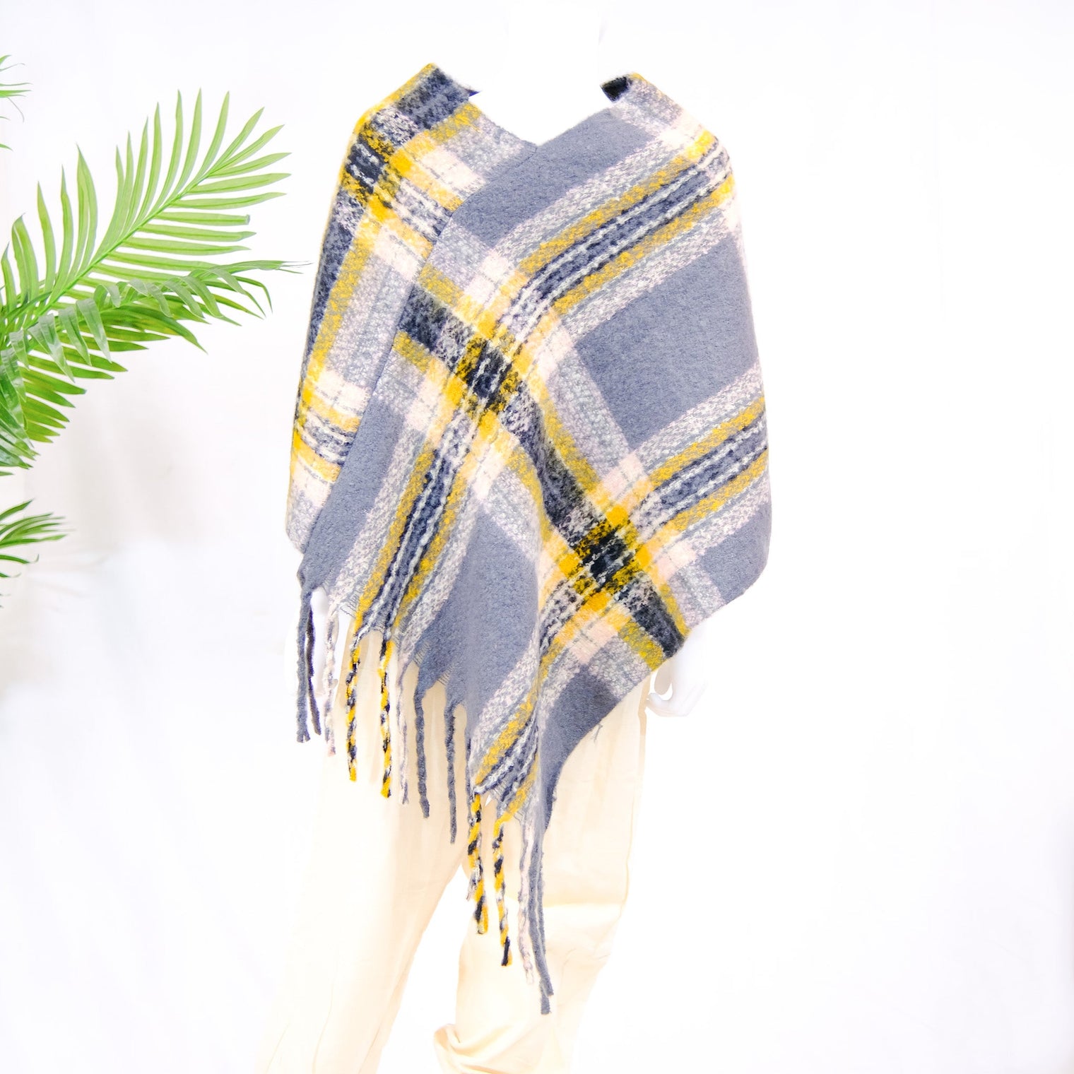 Plaid Winter Oversized Poncho/Wrap