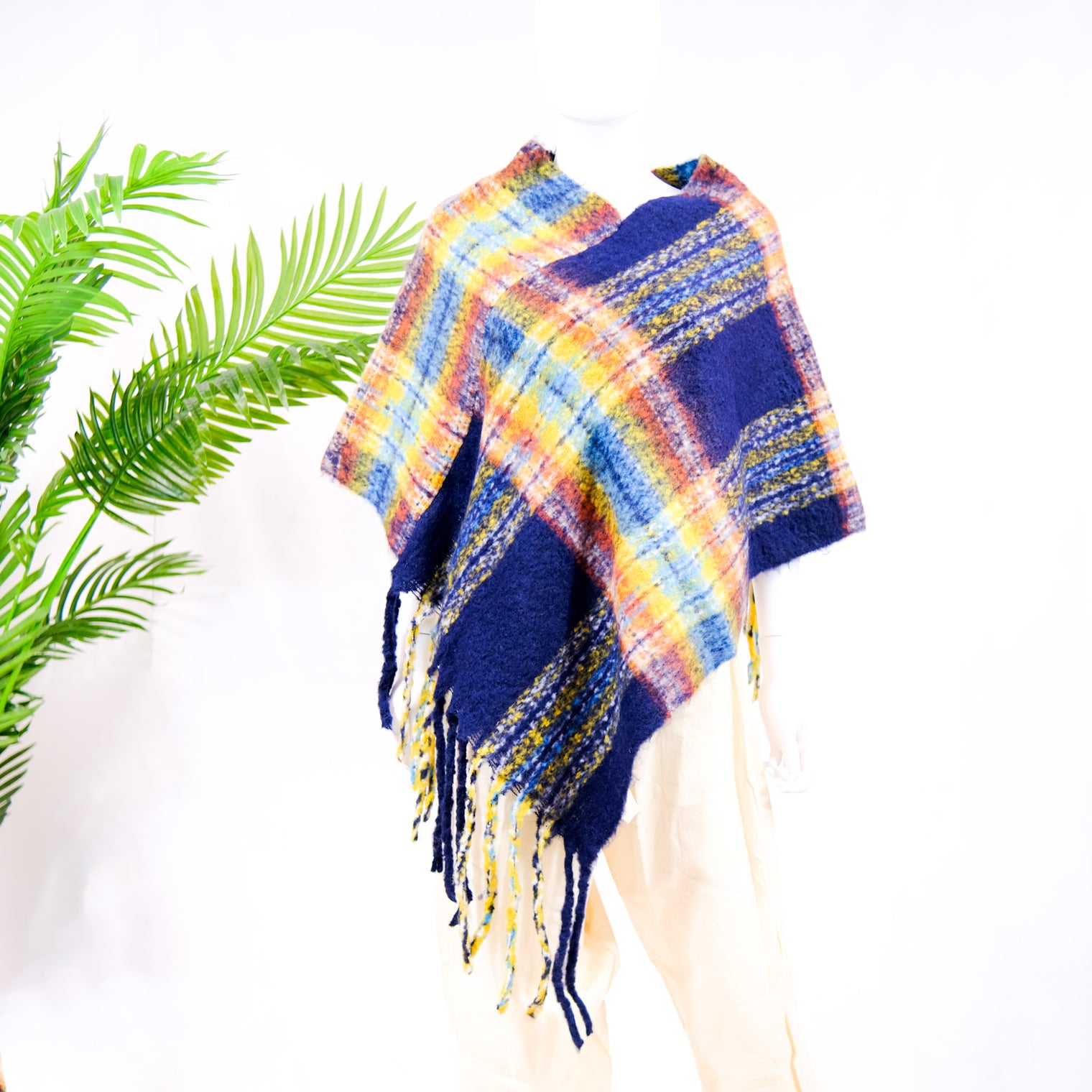 Plaid Winter Oversized Poncho/Wrap