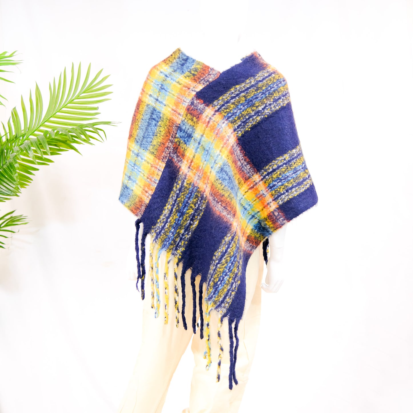 Plaid Winter Oversized Poncho/Wrap