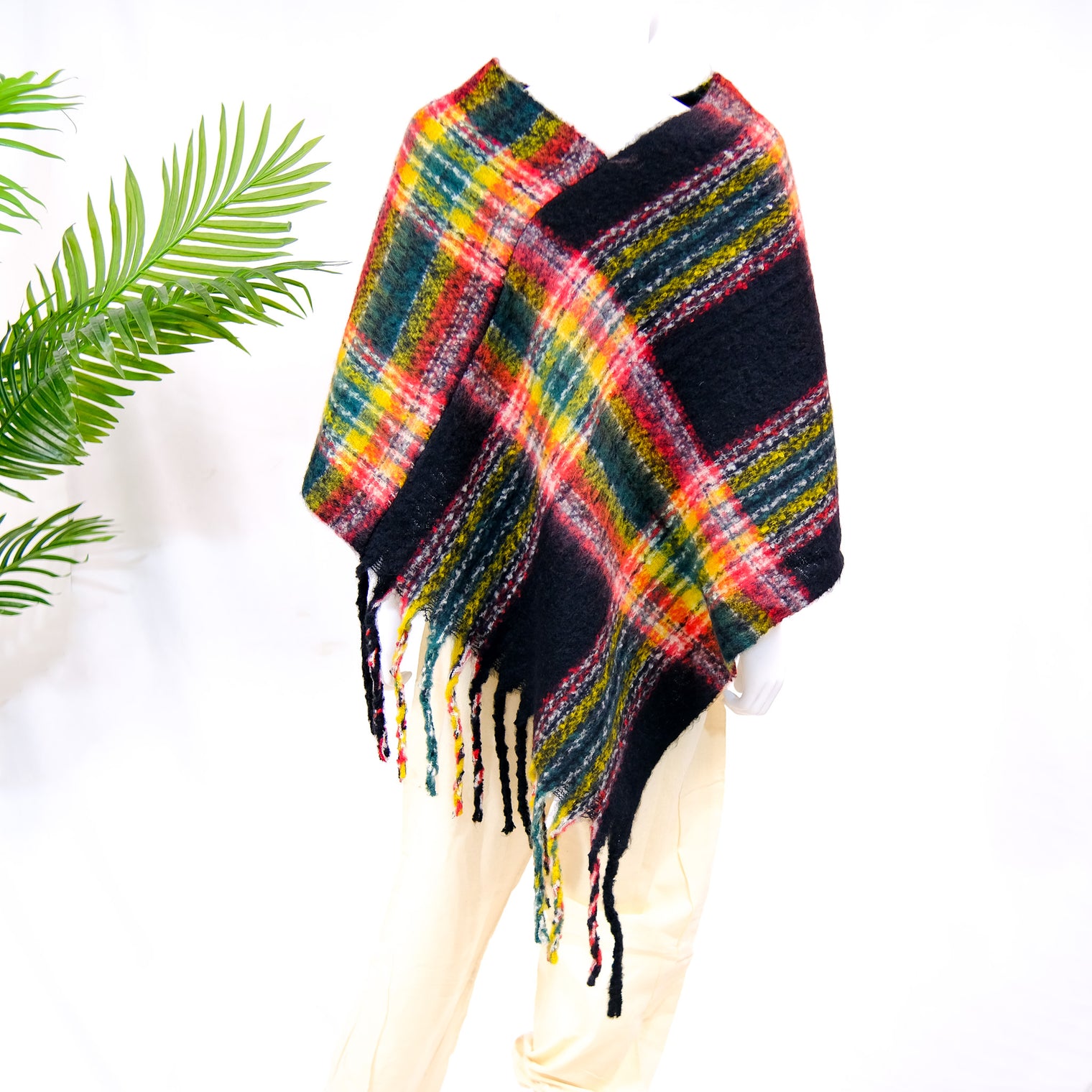 Plaid Winter Oversized Poncho/Wrap