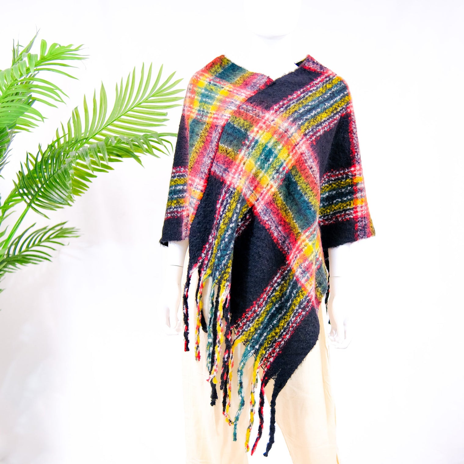 Plaid Winter Oversized Poncho/Wrap