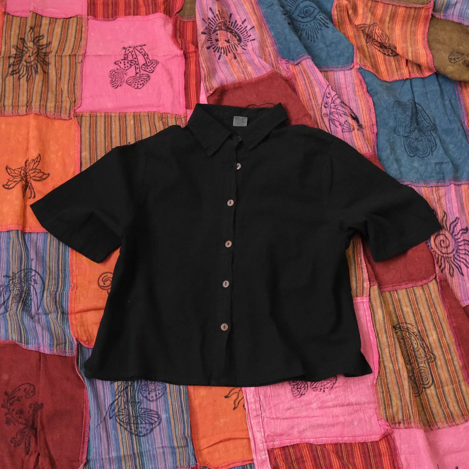 Women's Cotton Crop Button Down Shirt
