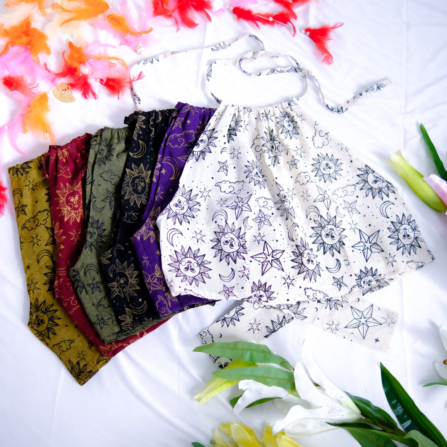 Celestial Cotton Halter Top