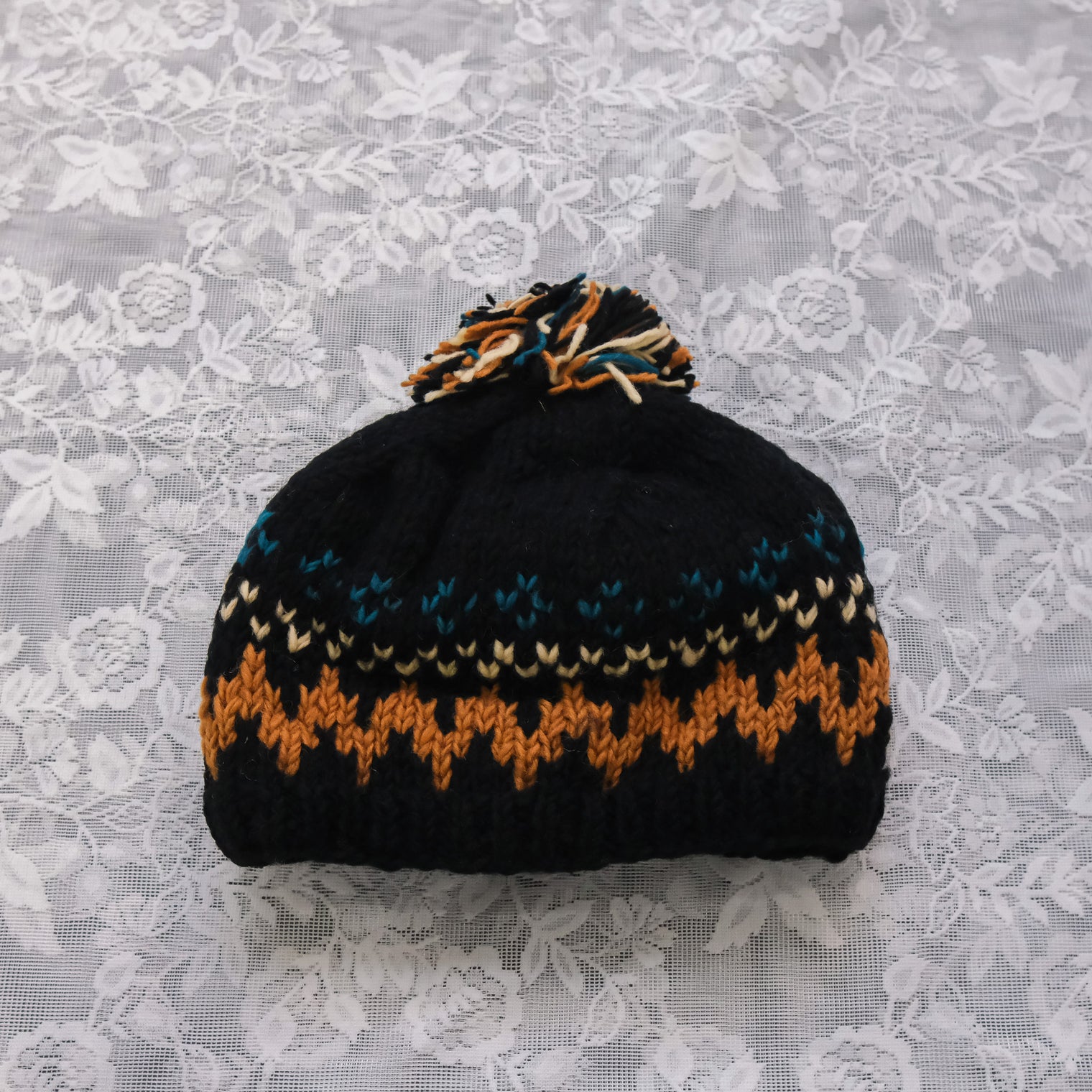 Hand Knitted Crescent Wool Hat