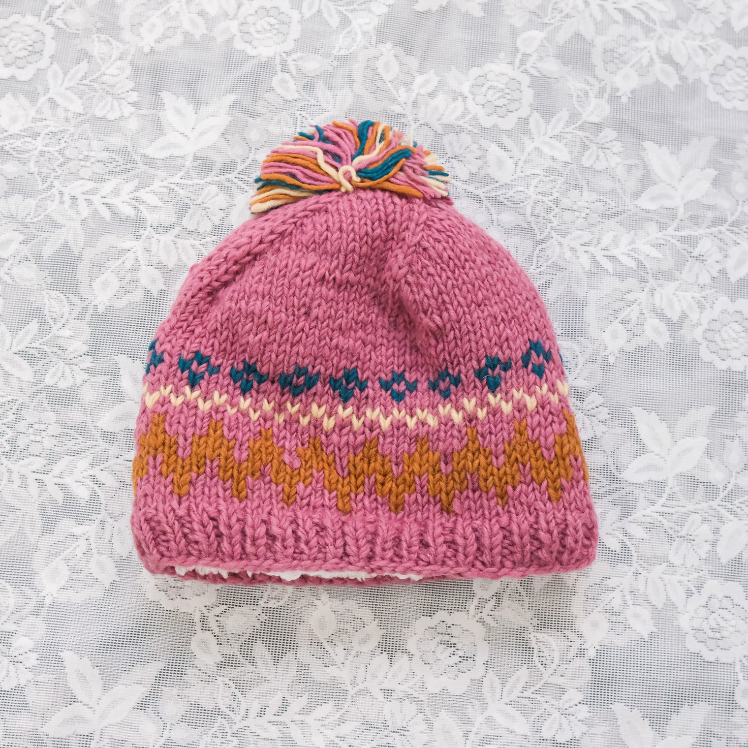 Hand Knitted Crescent Wool Hat