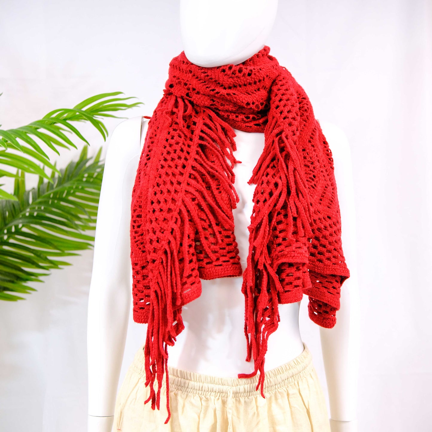Crocheted Solid Color Ponchos
