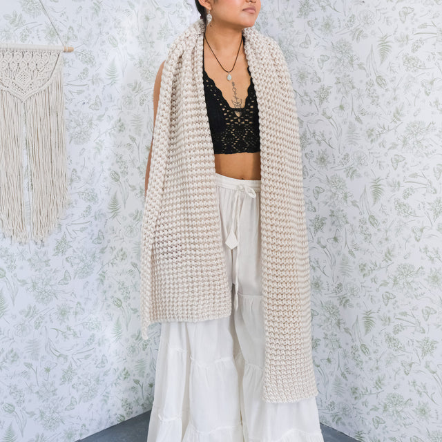 Hand Knitted Wool Blend Long Scarfs