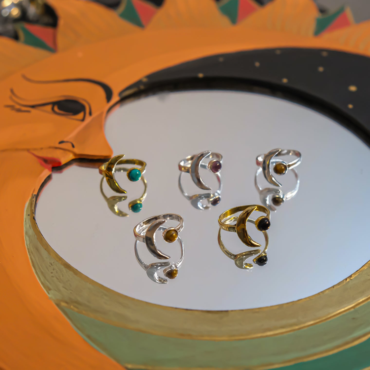 Crescent Moon Statement Ring