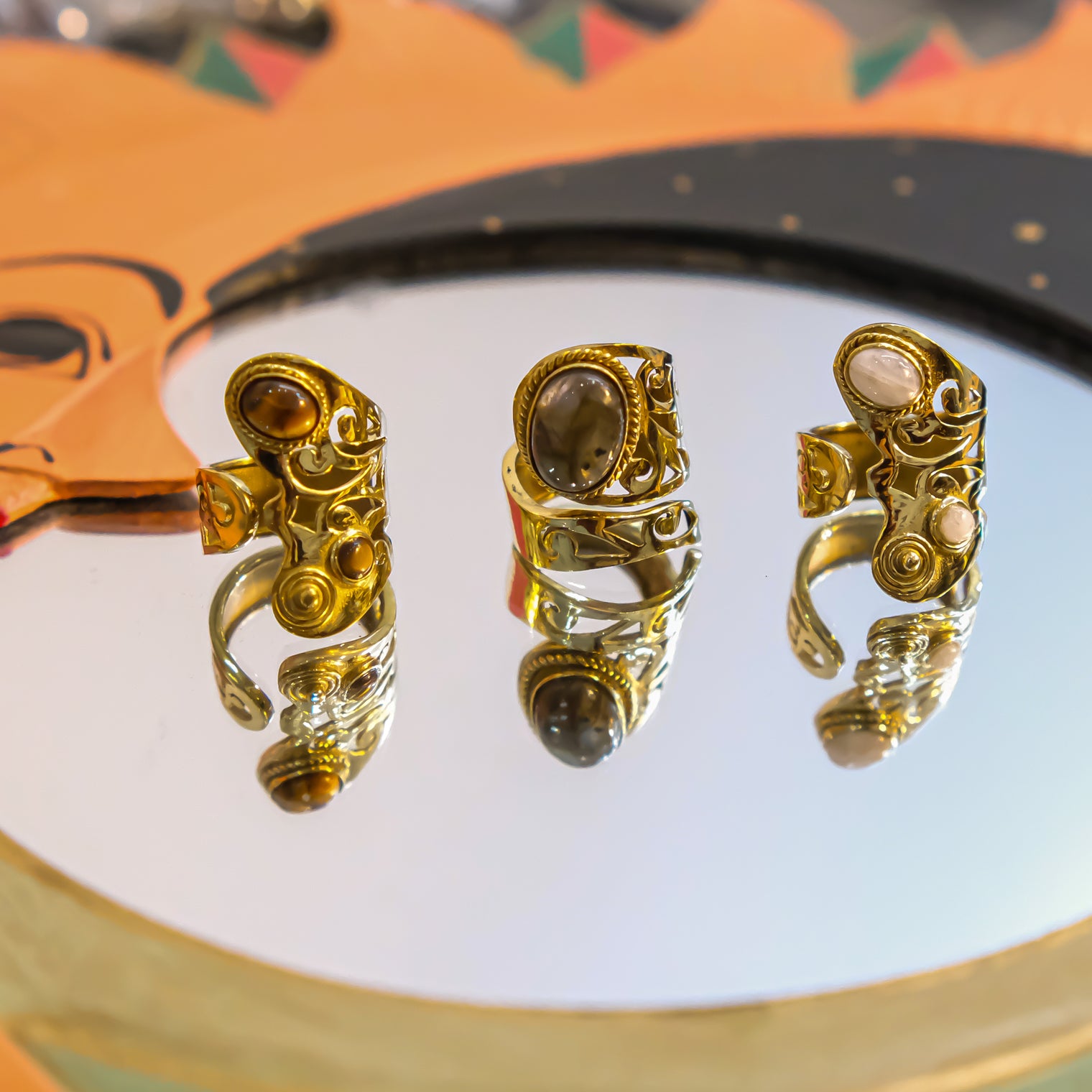 Mystic Gemstone Adjustable Ring