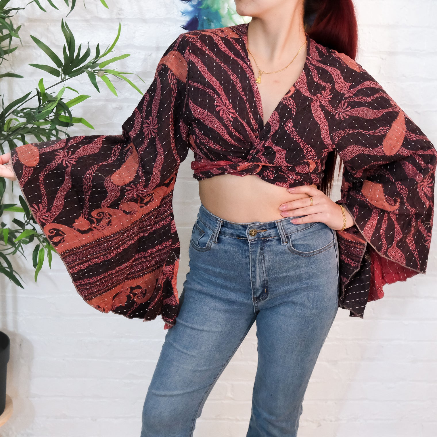 Vintage Kantha Wrap Top