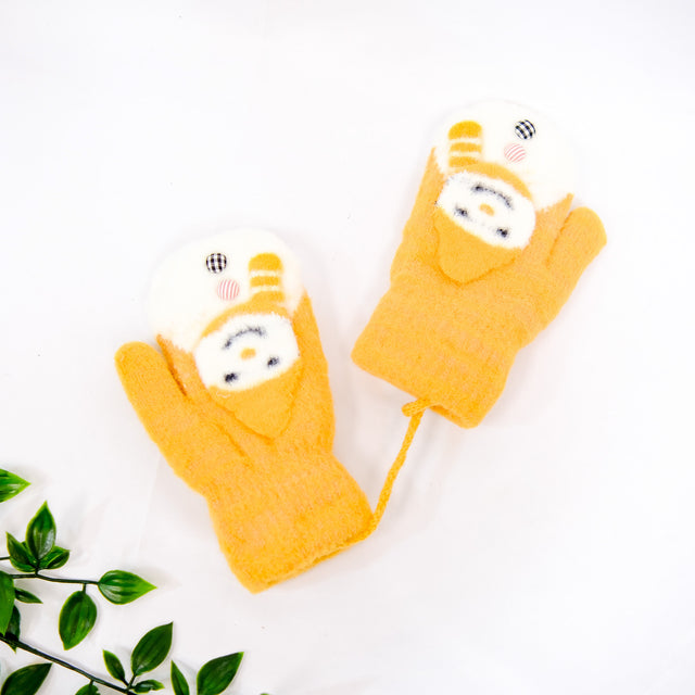 Knitted Snowman Mitten with String