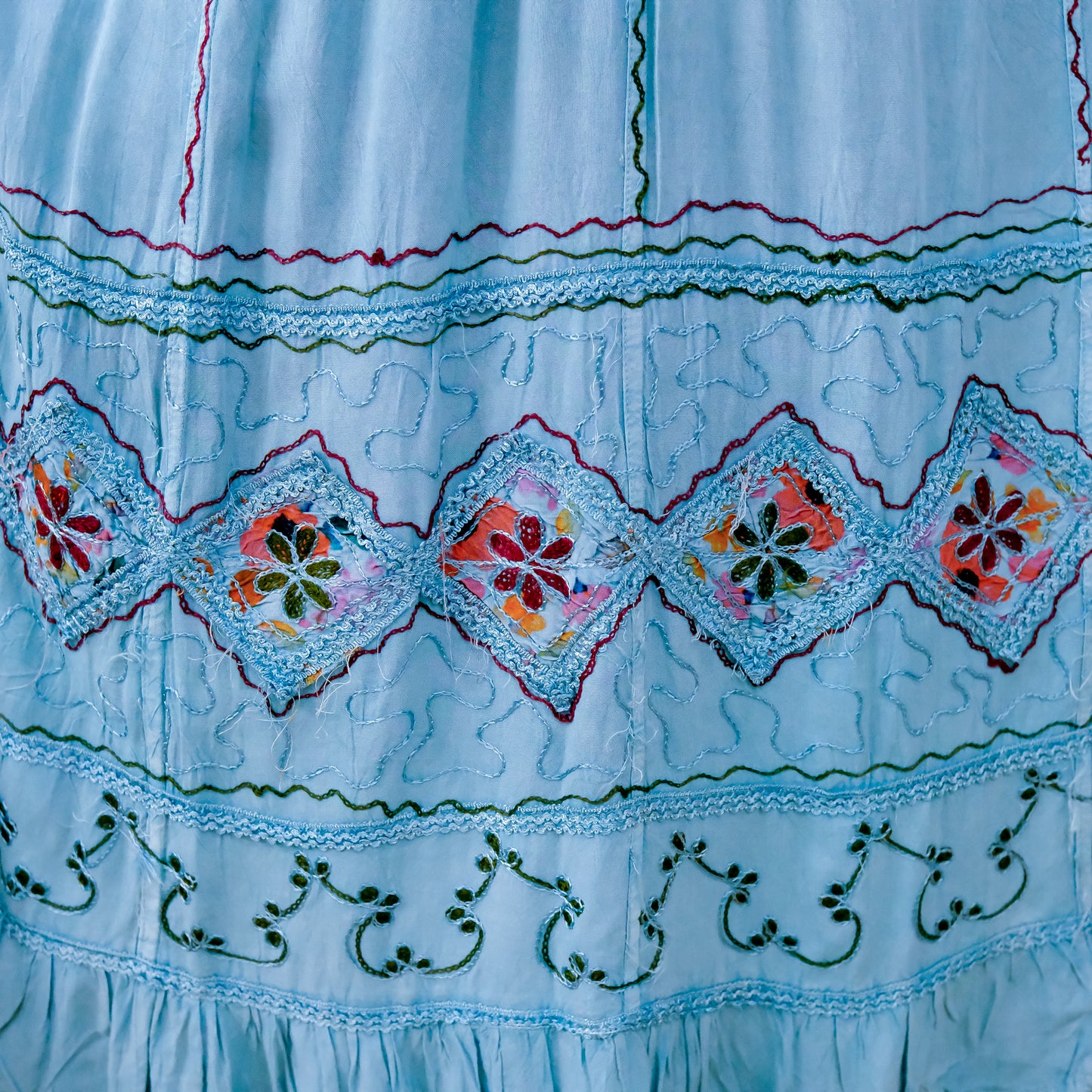 Hand Embroidered Flowy Cotton Skirts