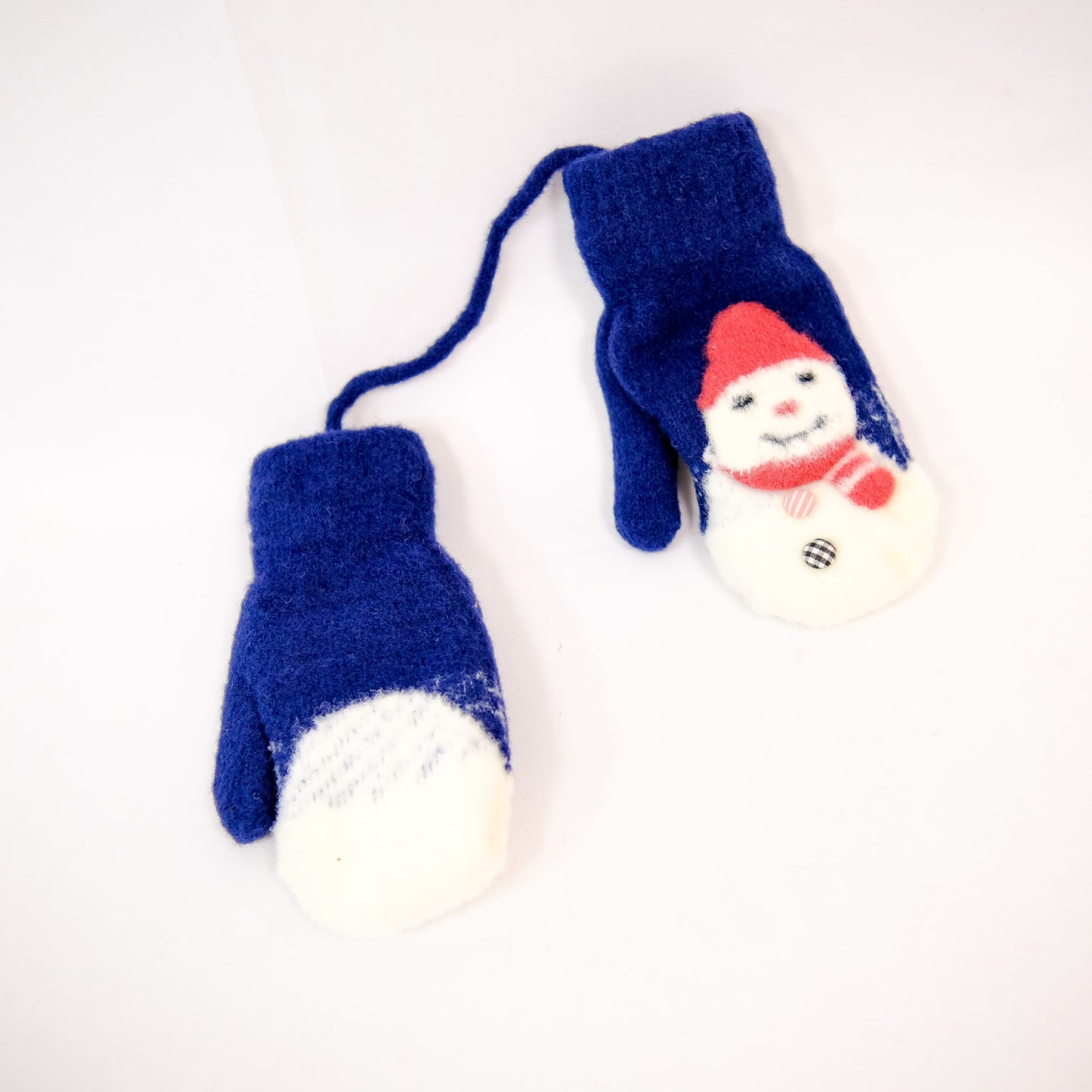 Knitted Snowman Mitten with String