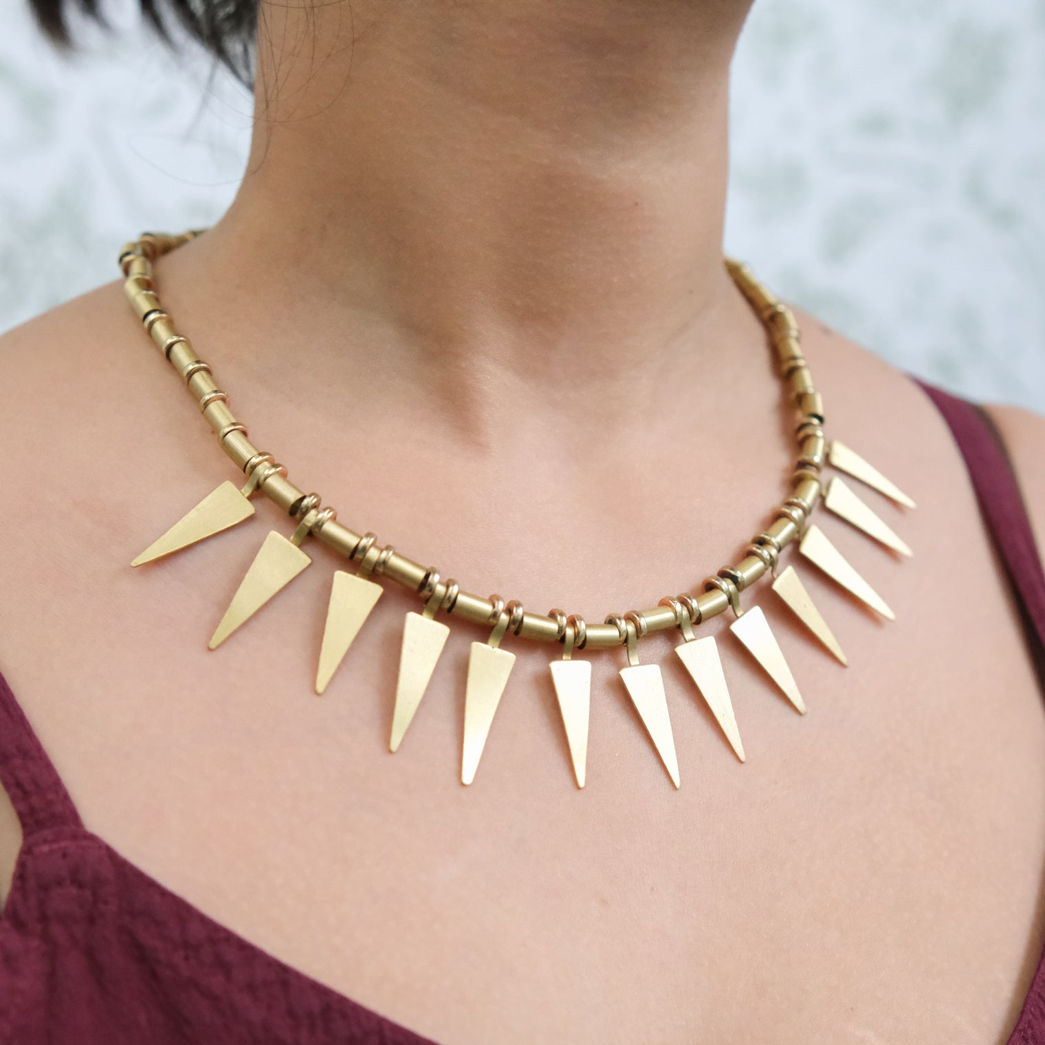 Aurora Gold Spike Statement Choker Necklace