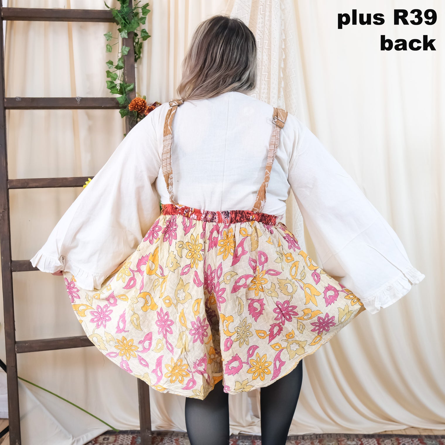 Kantha Bloom Plus Size Flowy Romper with Pockets