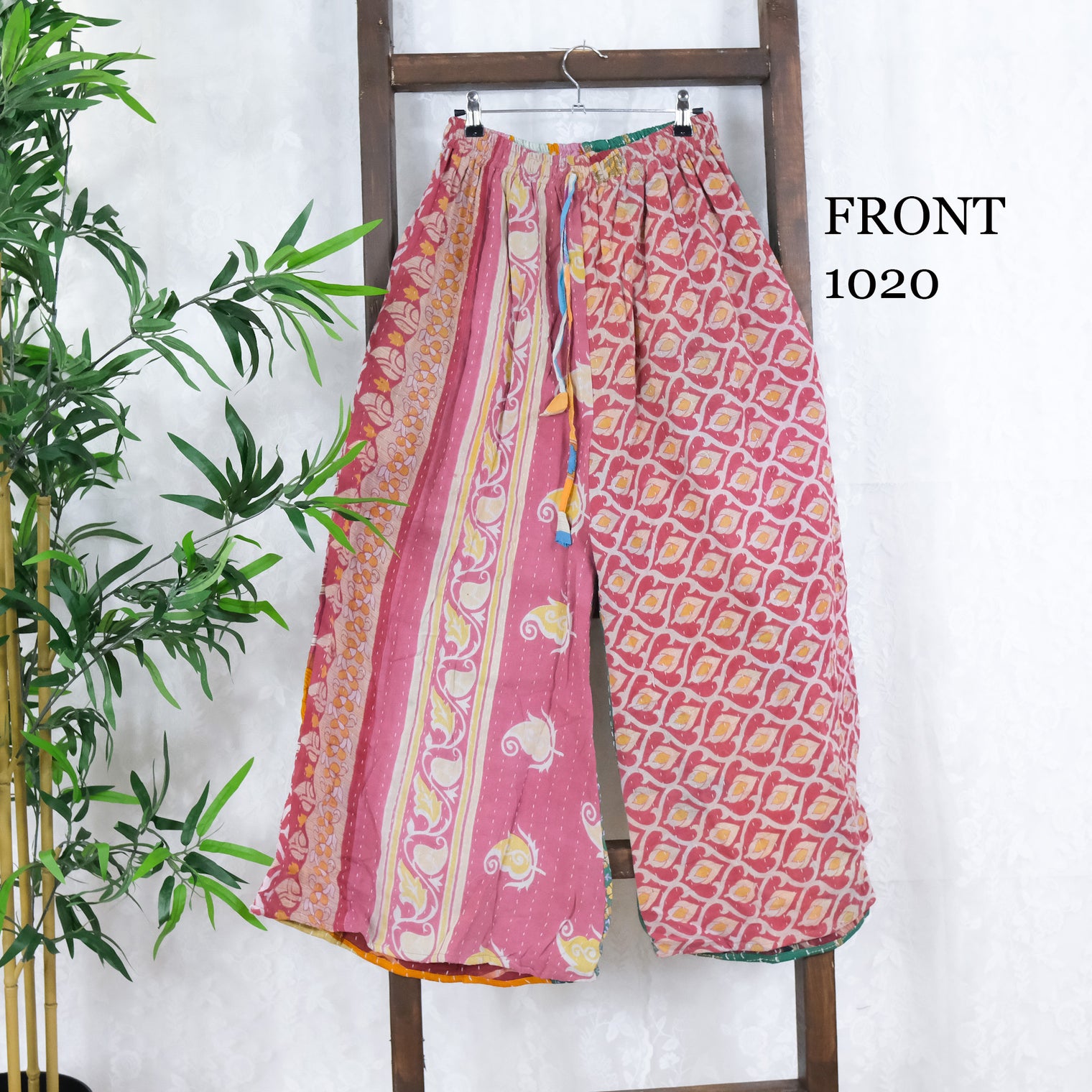Kantha Wide Leg Plus Size Pants