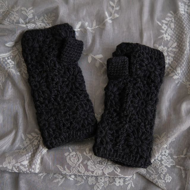 Hand Crochet Fleece Lined Handwarmer