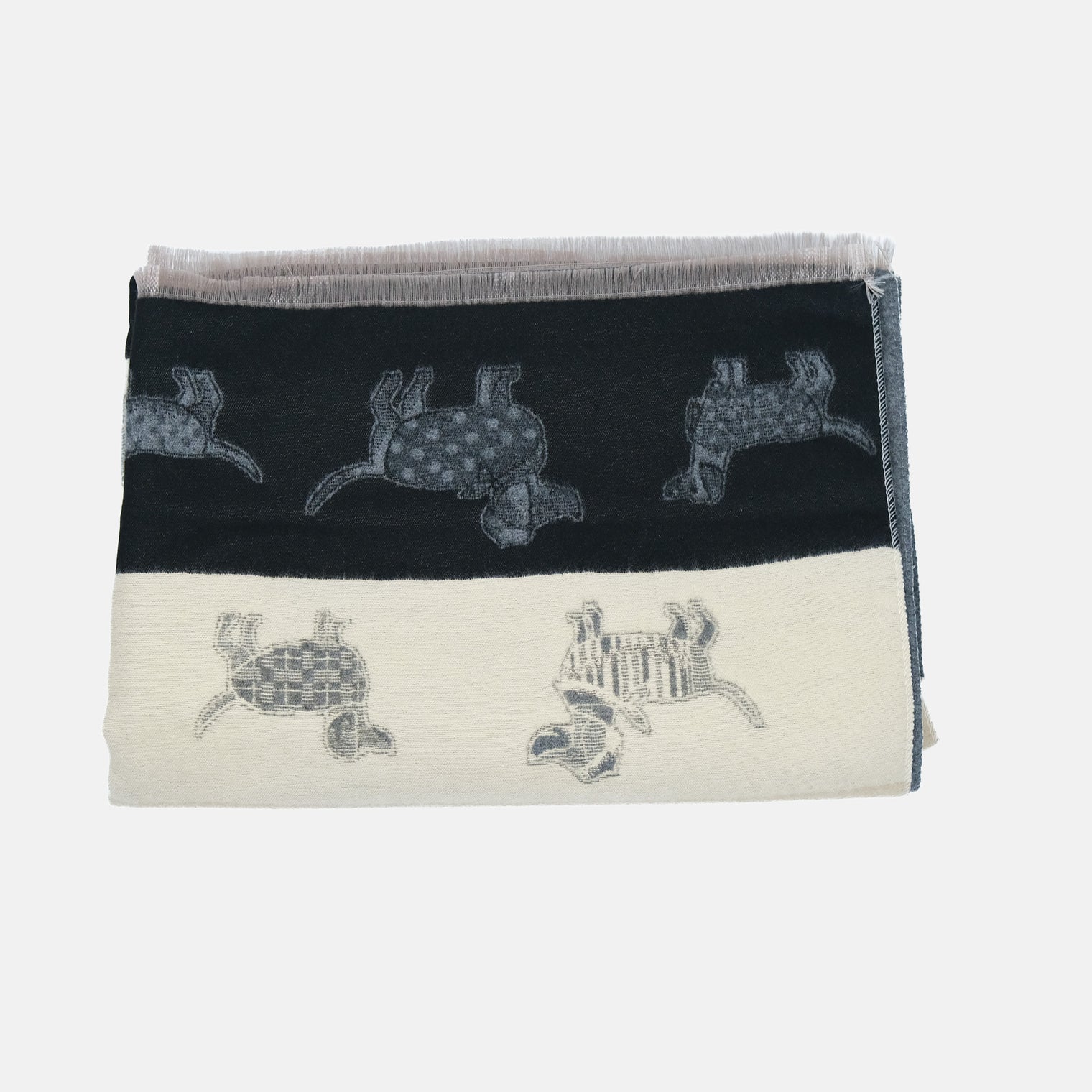 Reversible Whimsical Dog Print Oversized Scarf
