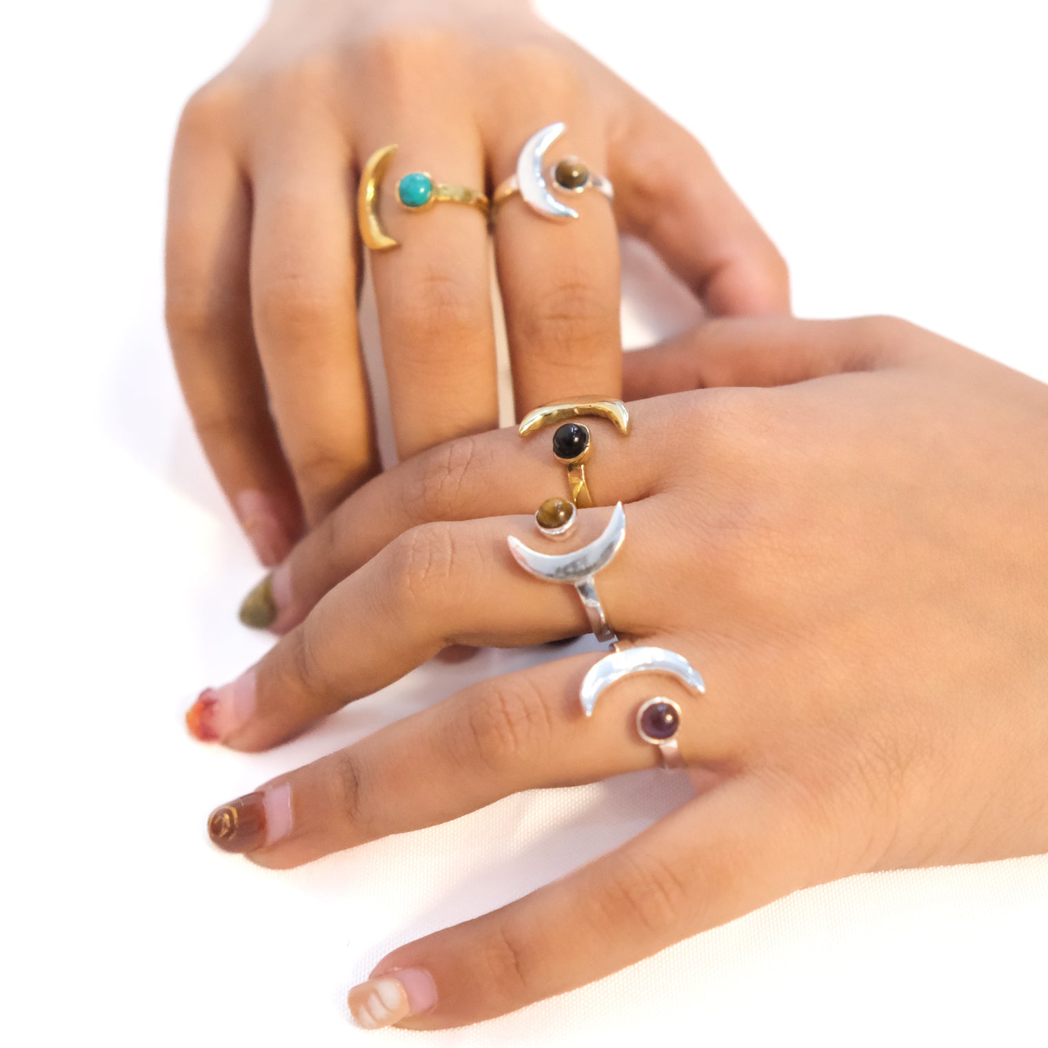 Crescent Moon Statement Ring