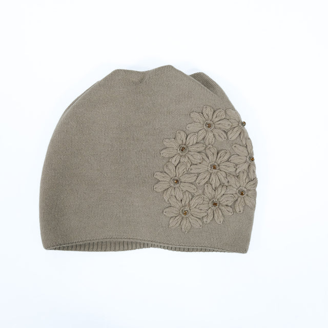 Adult Floral Embroidered Beanie
