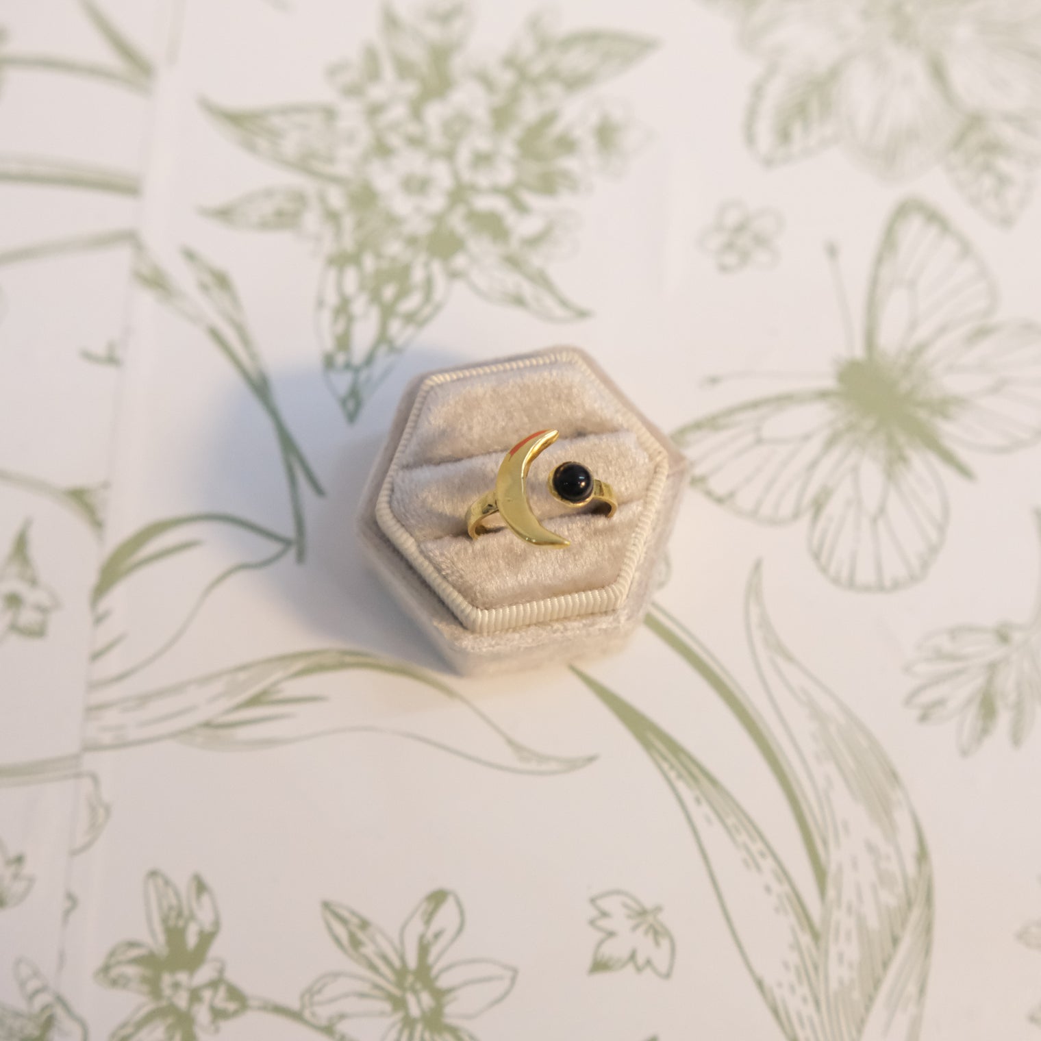 Crescent Moon Statement Ring