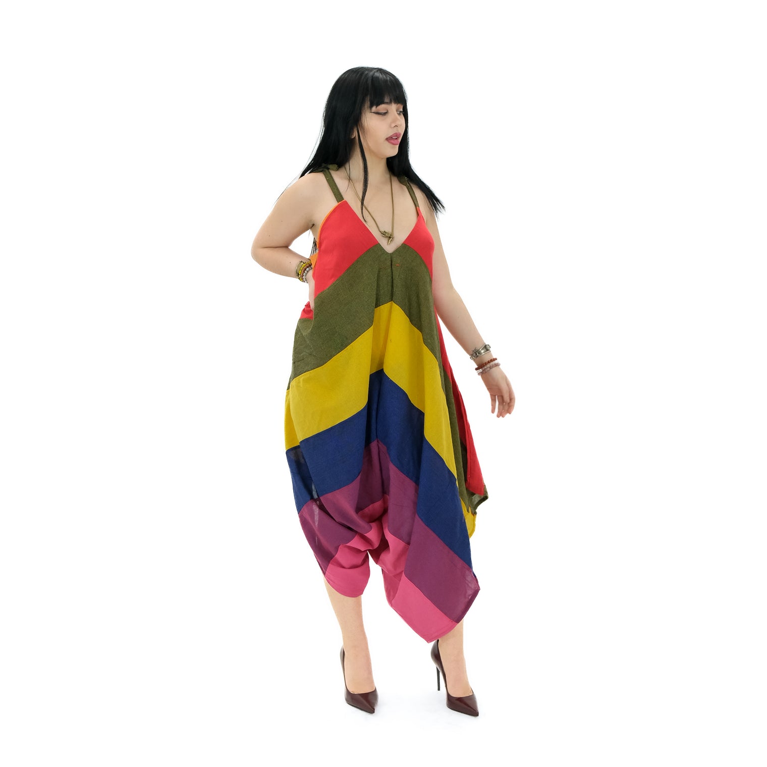 Rainbow Pride Flowy Cotton Jumpsuit