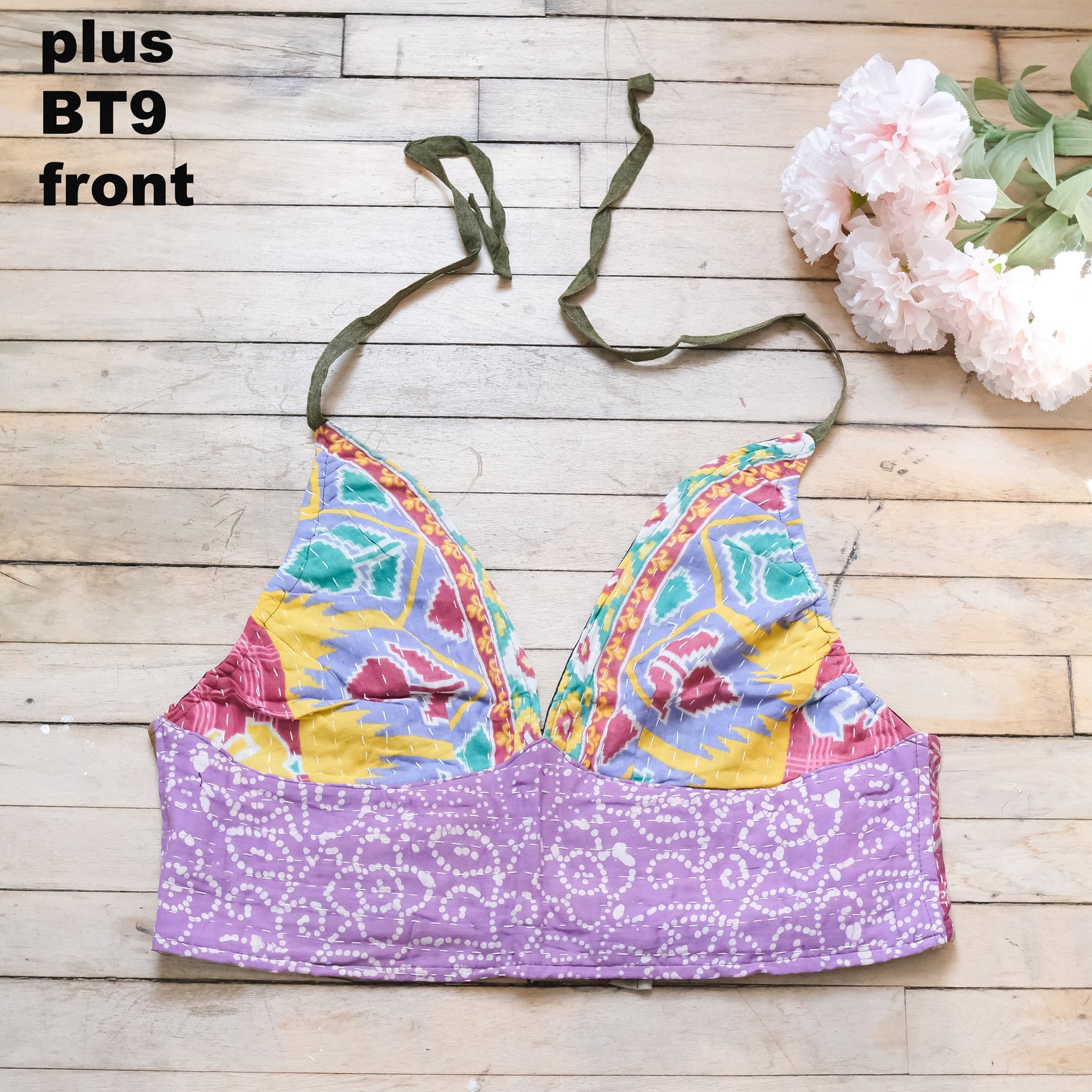 Kantha Plus Size Reversible Halter Top