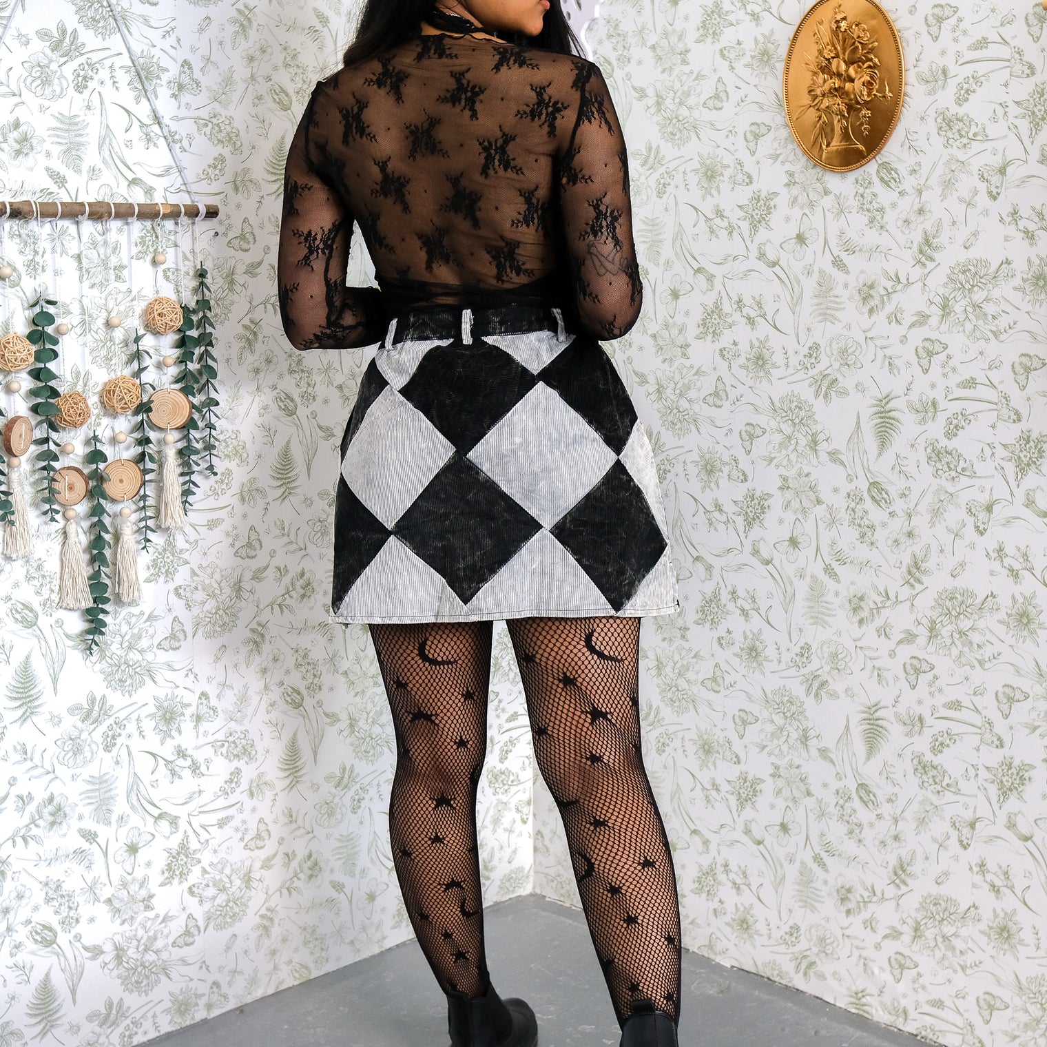 Patchwork Corduroy Mini Skirt