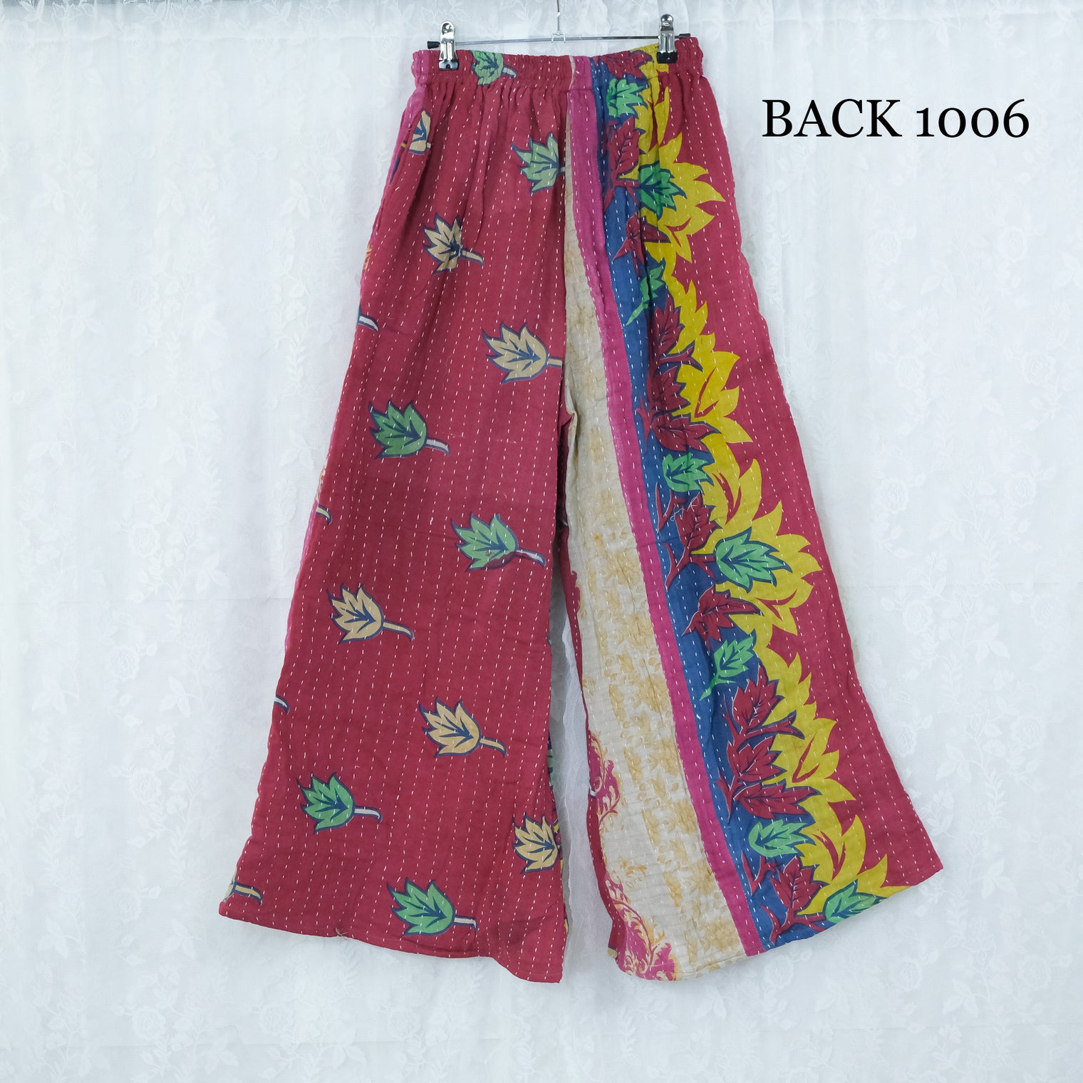 Kantha Stitched Bliss Wide Leg Pants
