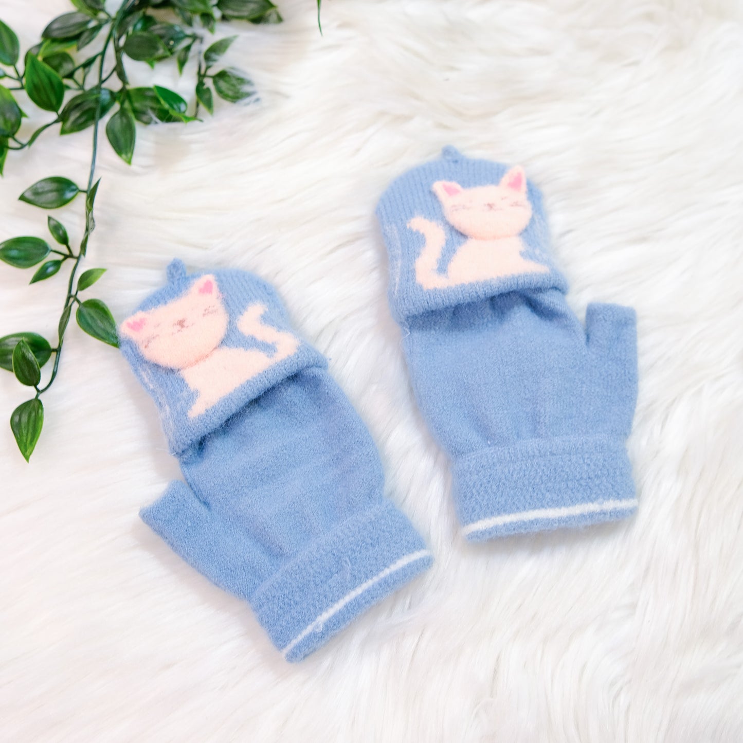 Toddler Winter Cat Design Convertible Gloves/Mitten