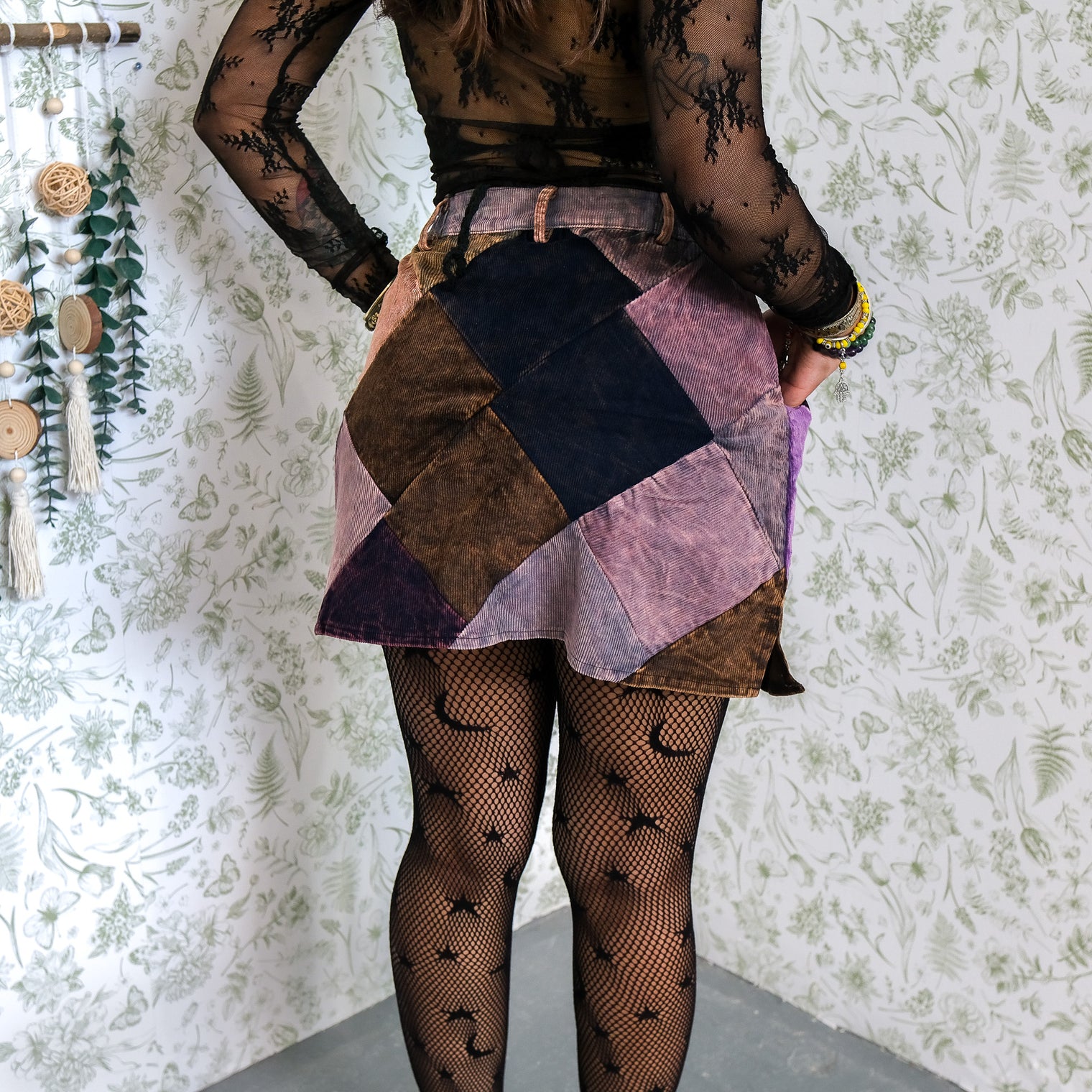 Patchwork Corduroy Mini Skirt