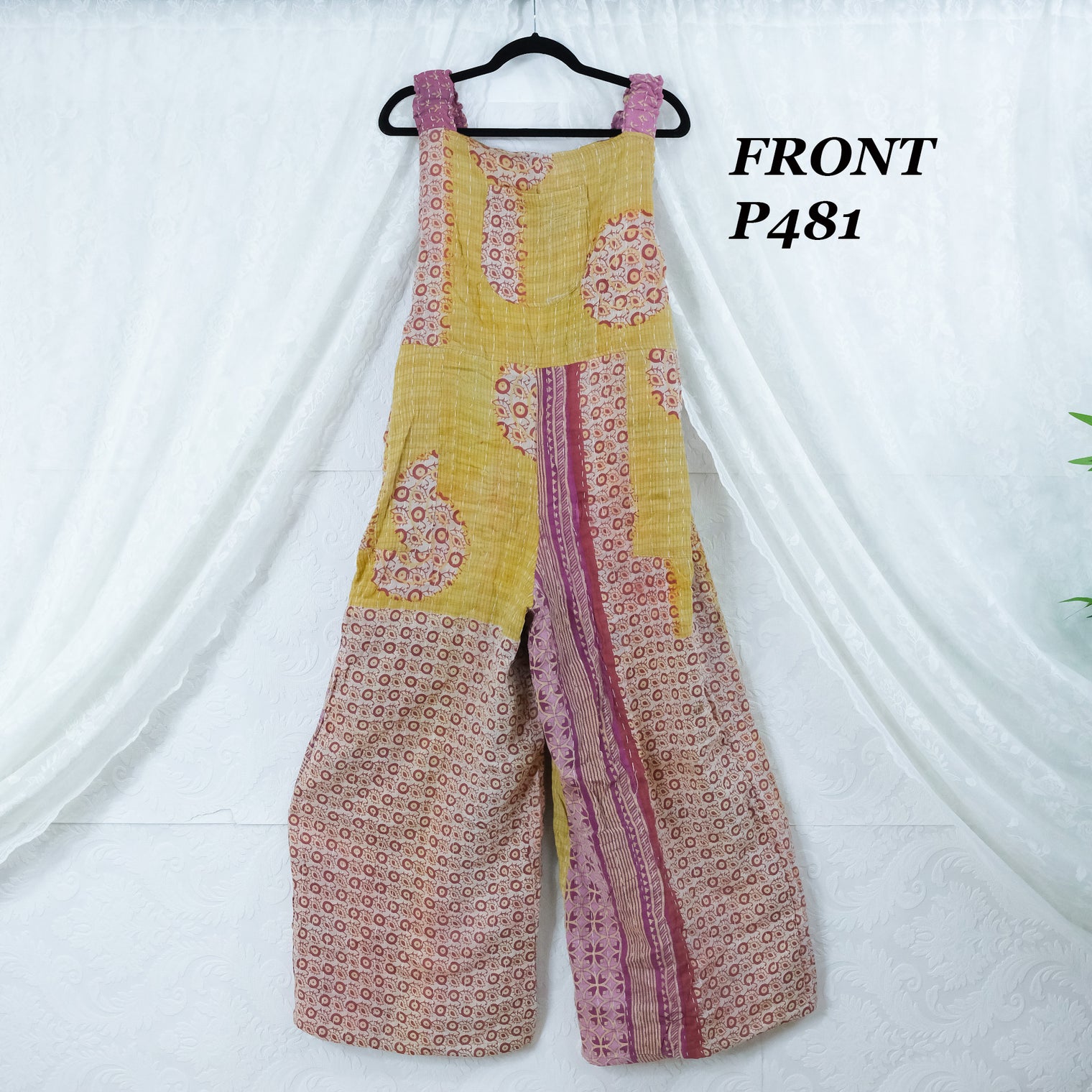 Kantha Plus Size Wide Leg Boho Jumpsuit