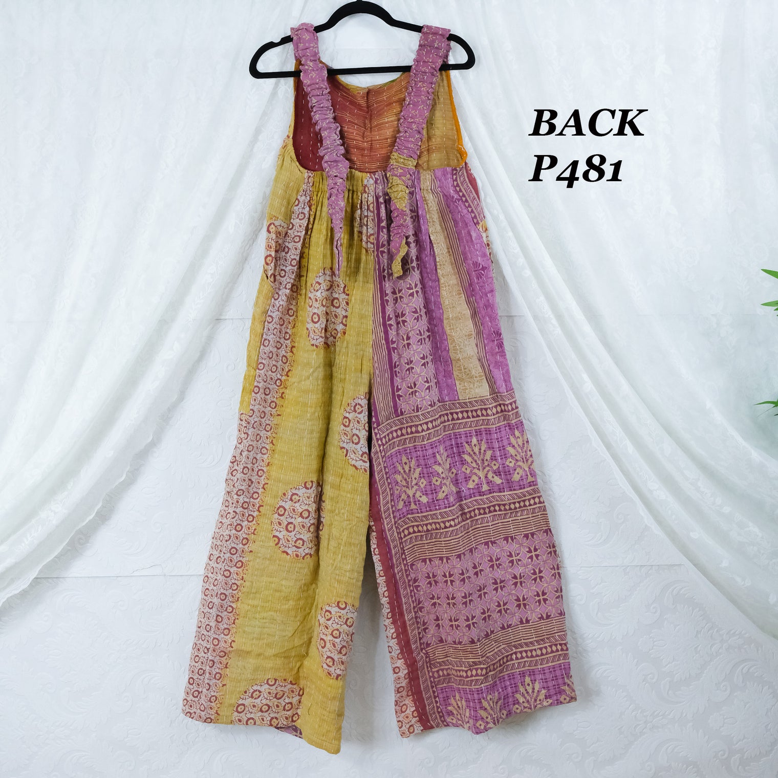 Kantha Plus Size Wide Leg Boho Jumpsuit