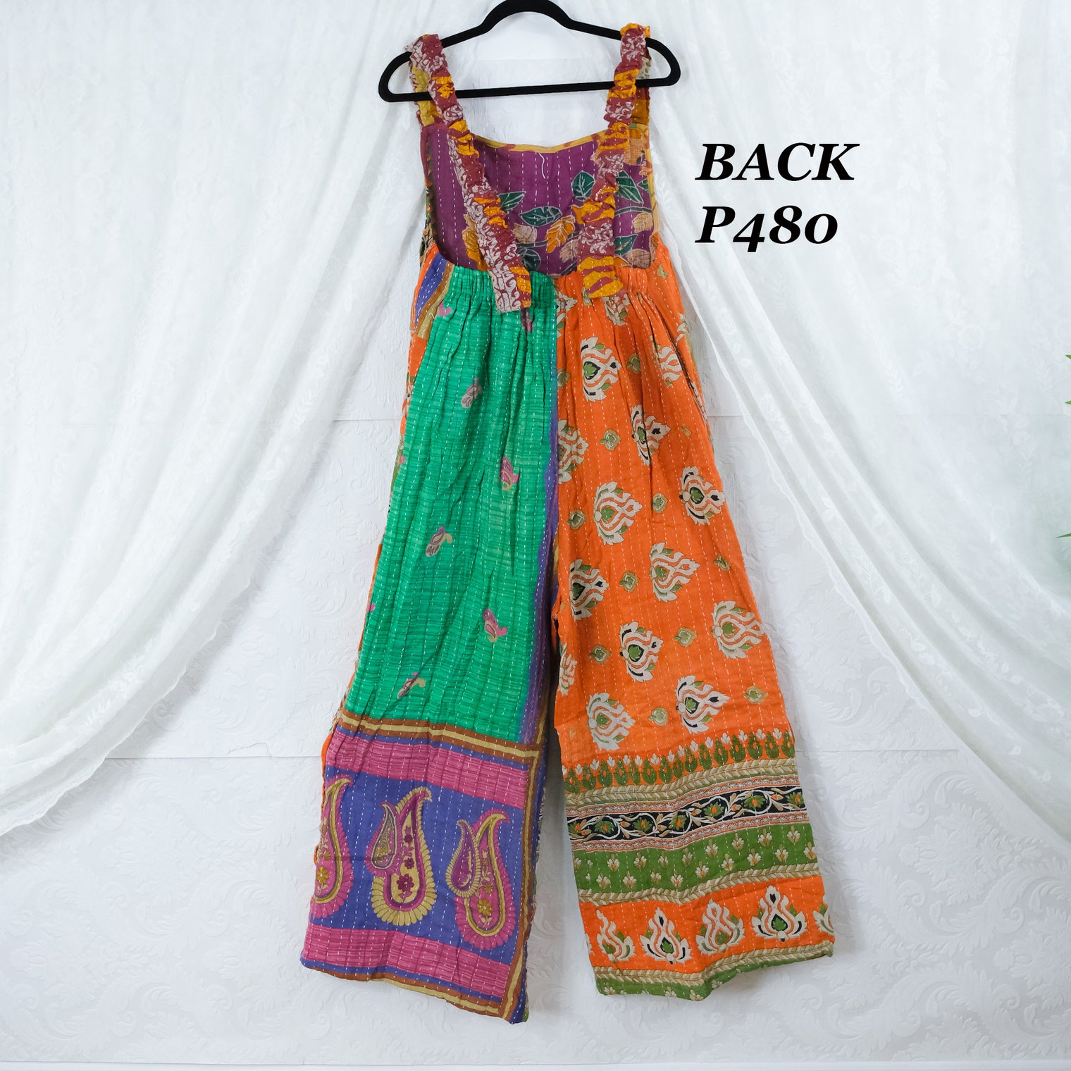 Kantha Plus Size Wide Leg Boho Jumpsuit