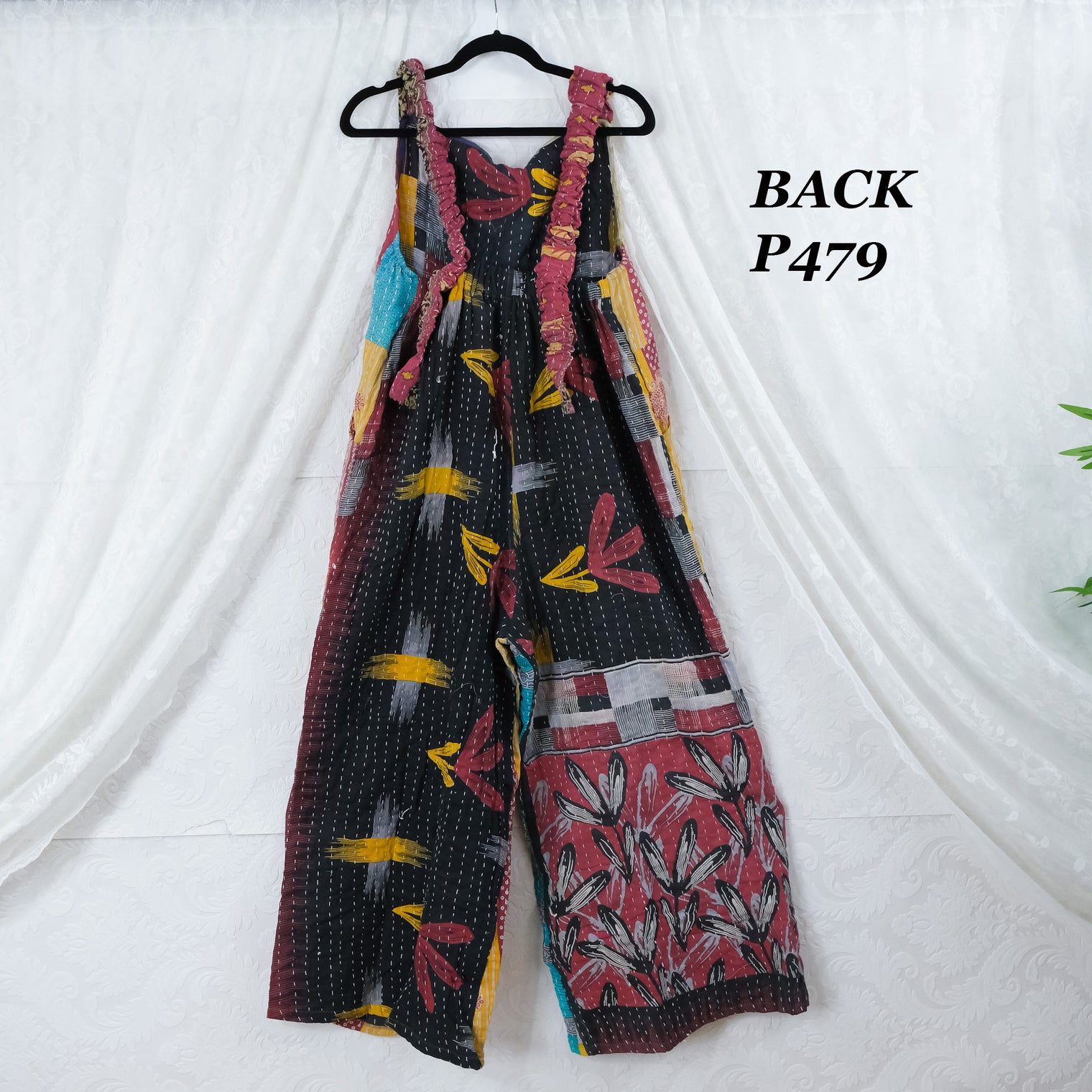 Kantha Plus Size Wide Leg Boho Jumpsuit