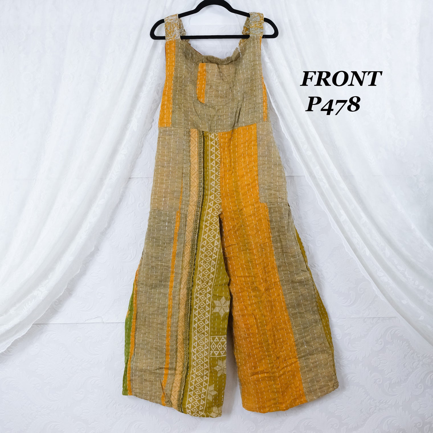 Kantha Plus Size Wide Leg Boho Jumpsuit